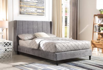 Amelia 4'6" Bed Dark Grey Fabric