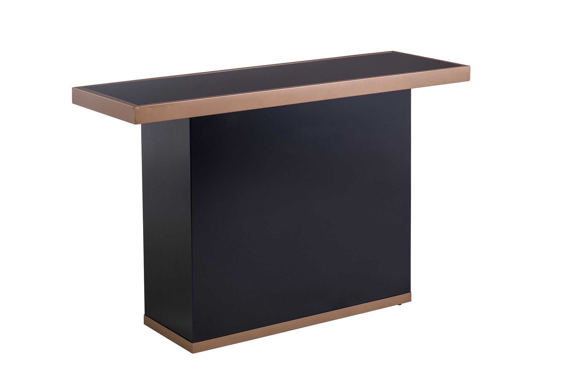 Treviso Console Table - Brushed Brass / Black Glass