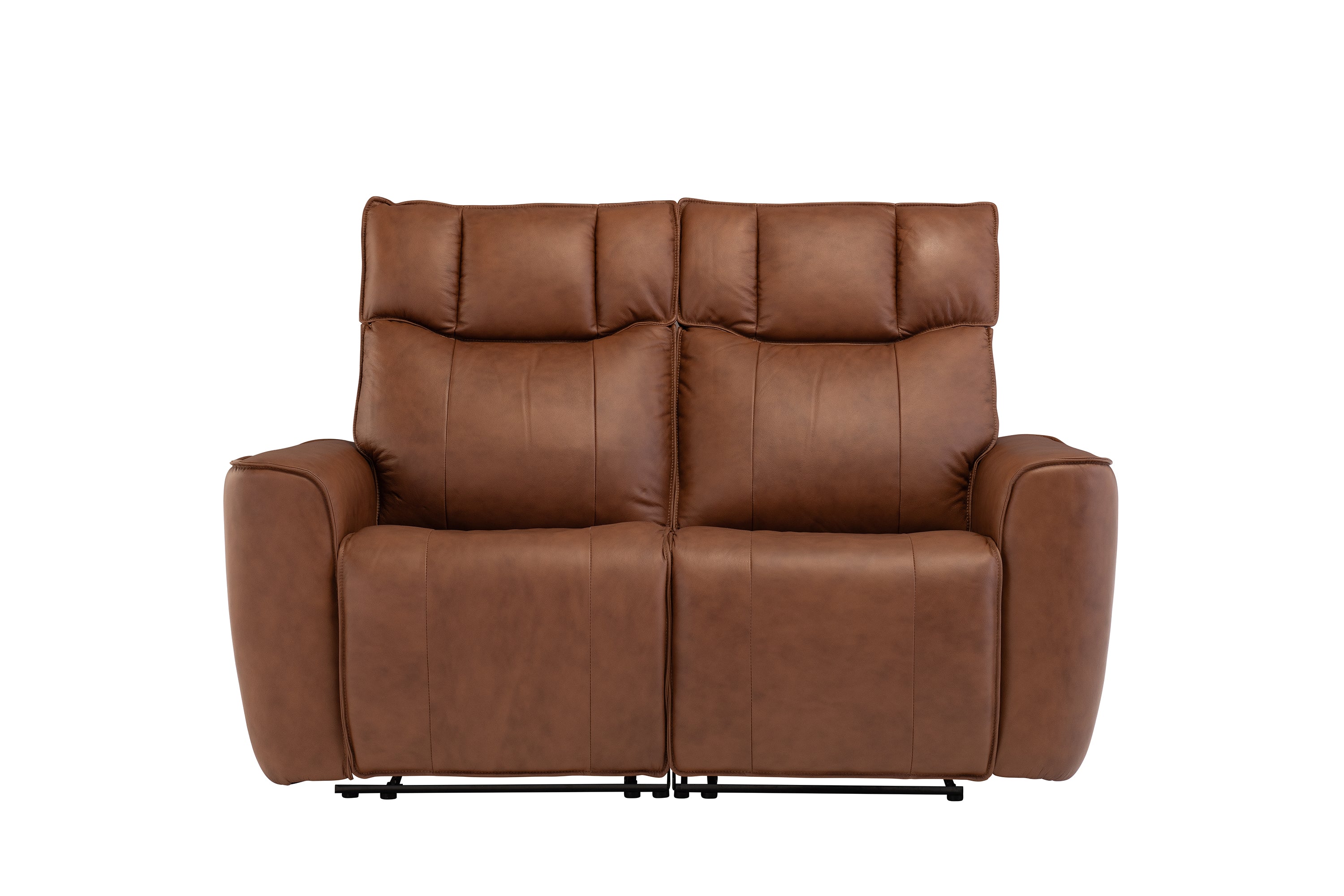 Delfino Leather Electric 2 Seater Recliner - Vintage Tan