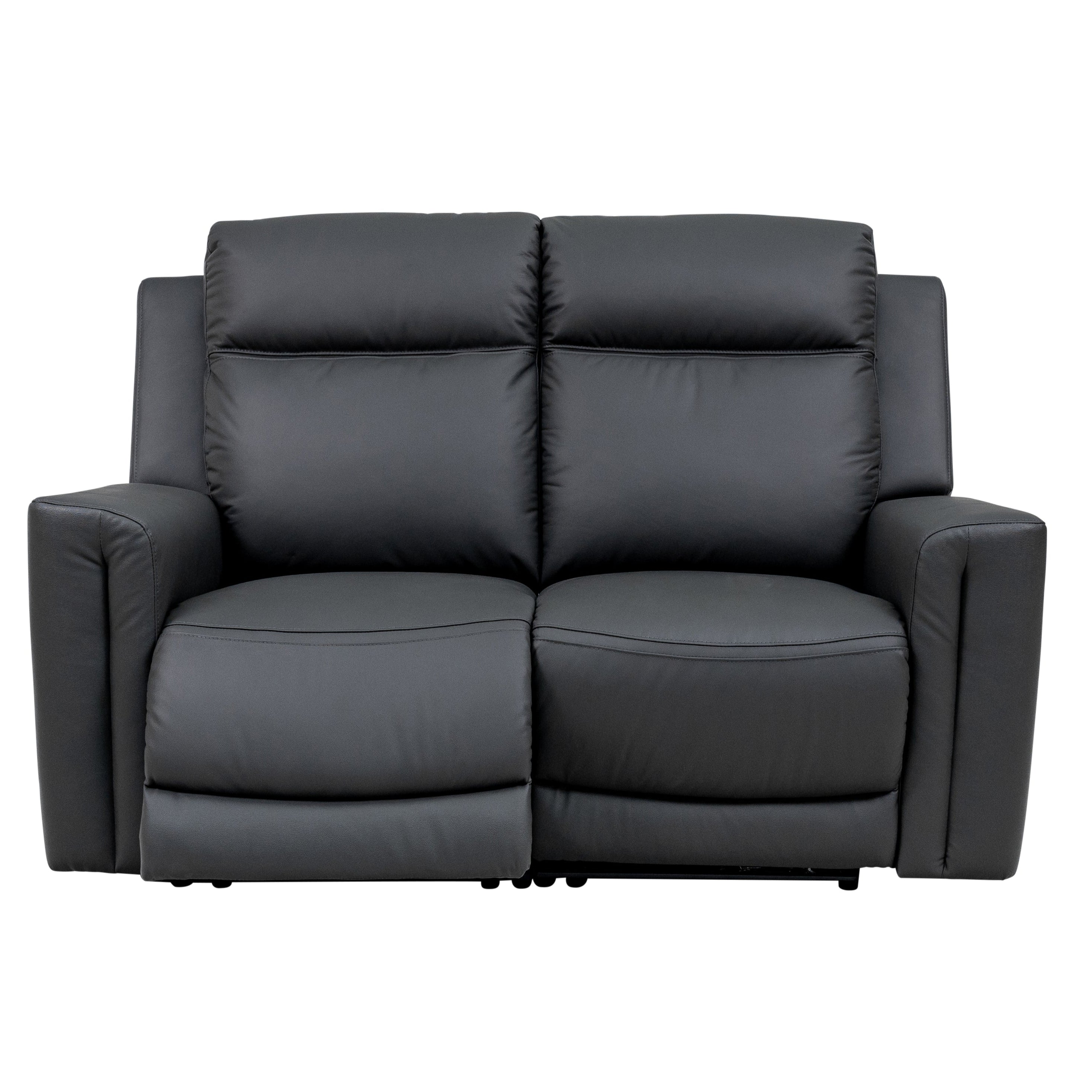 Marcus 2 seater leather electric reclining sofa in charcoal
