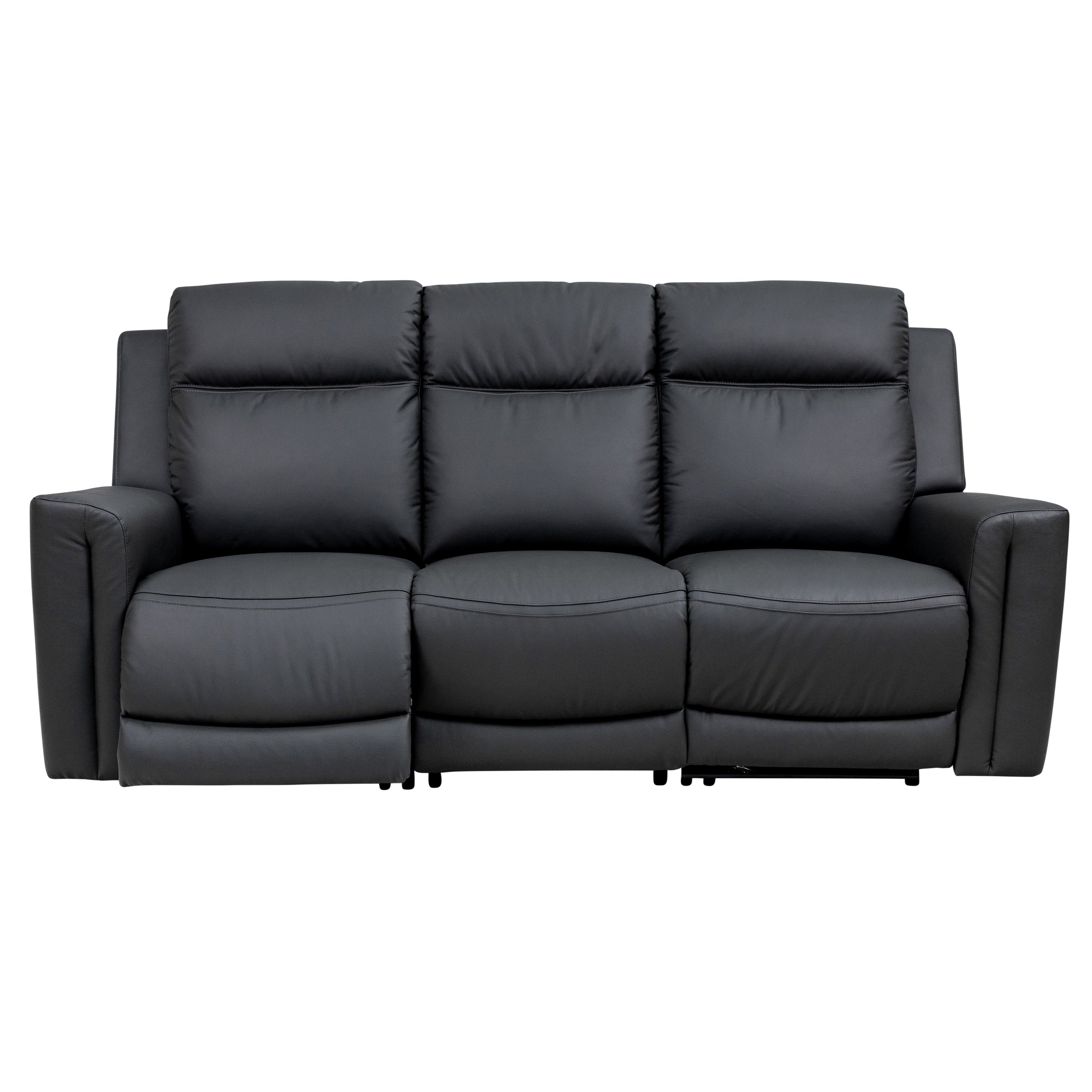 Marcus 3 seater leather electric reclining sofa in charcoal