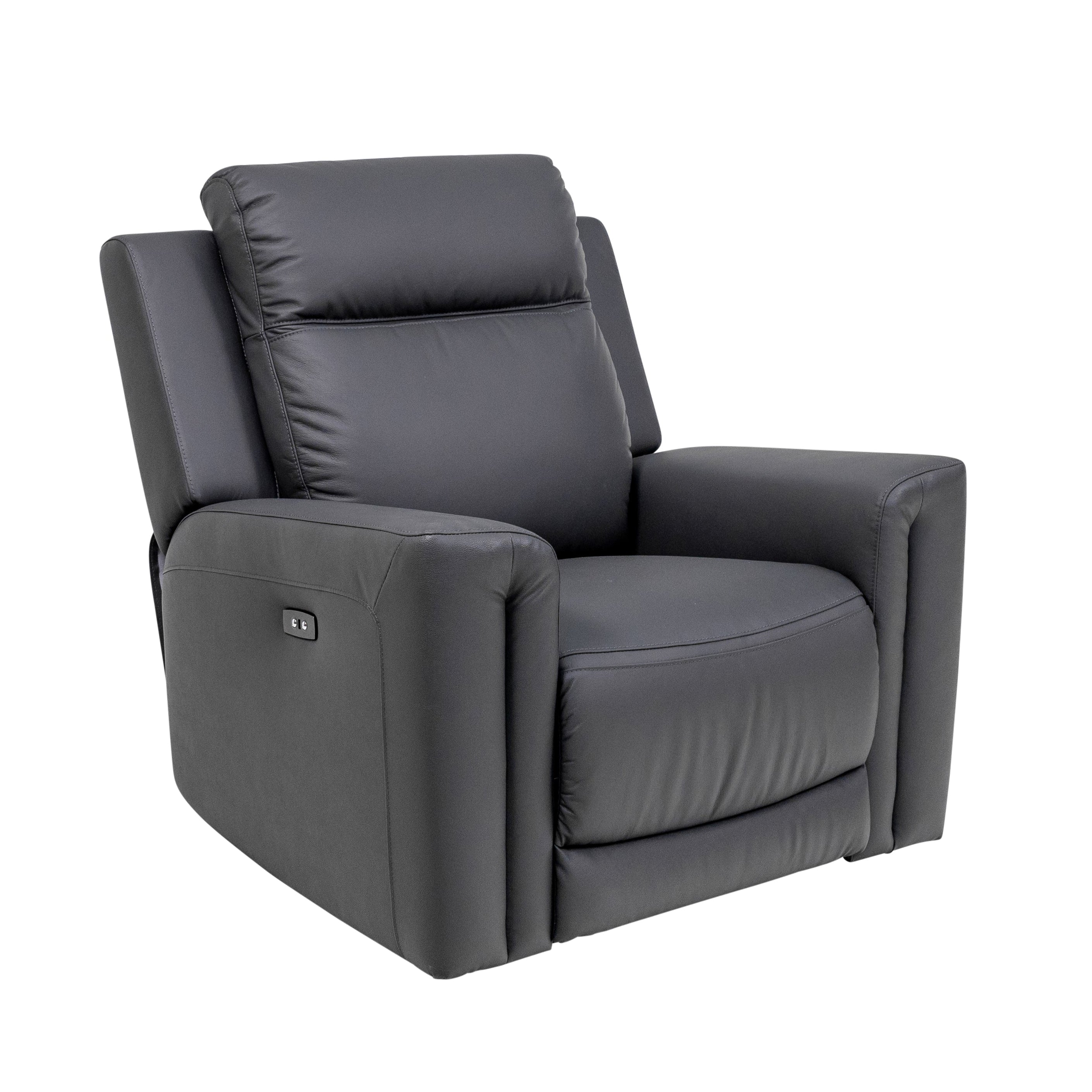 Marcus armchair showing high-back design and padded arms