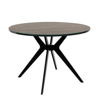 Mia dining table grey oak-look glass surface