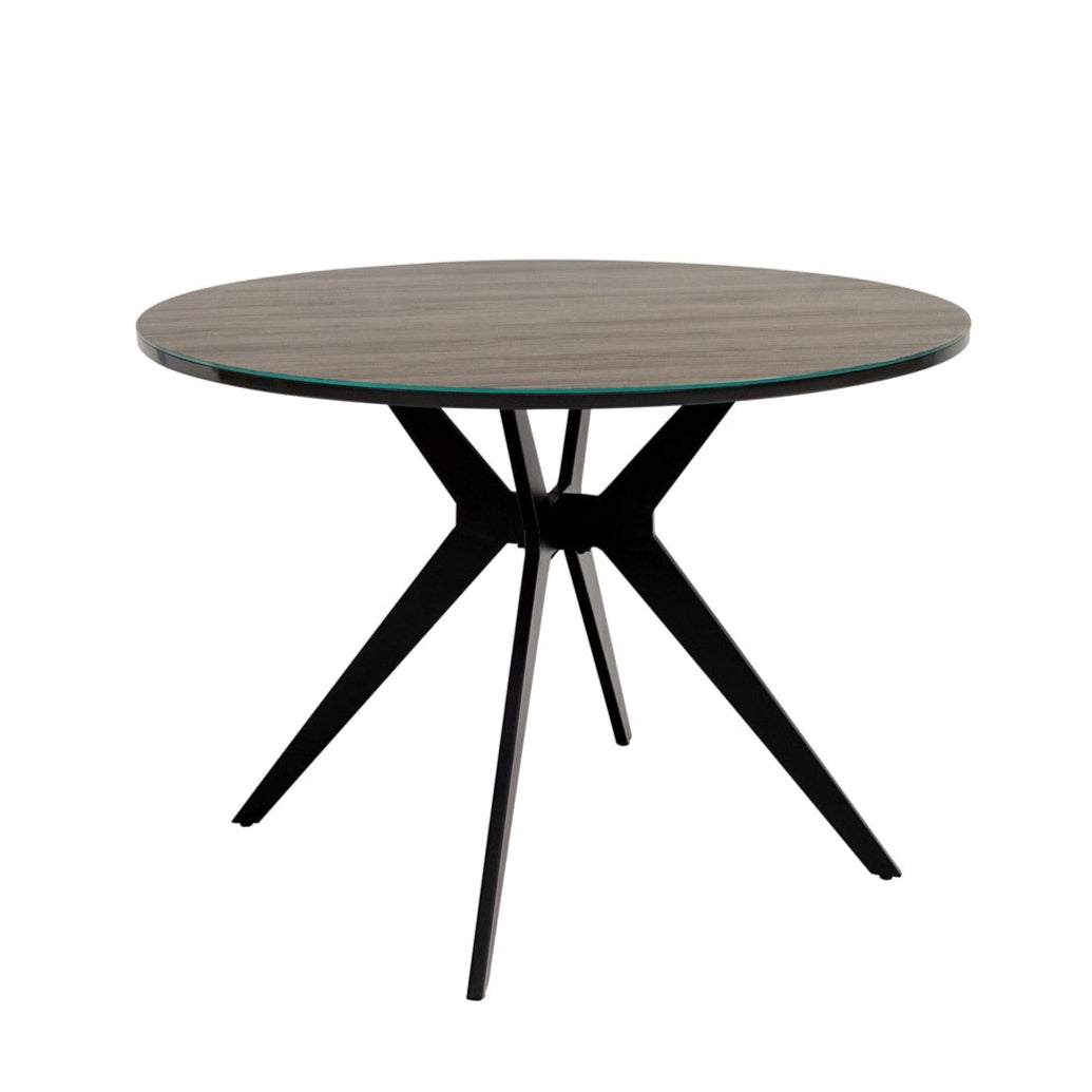 Mia dining table grey oak-look glass surface