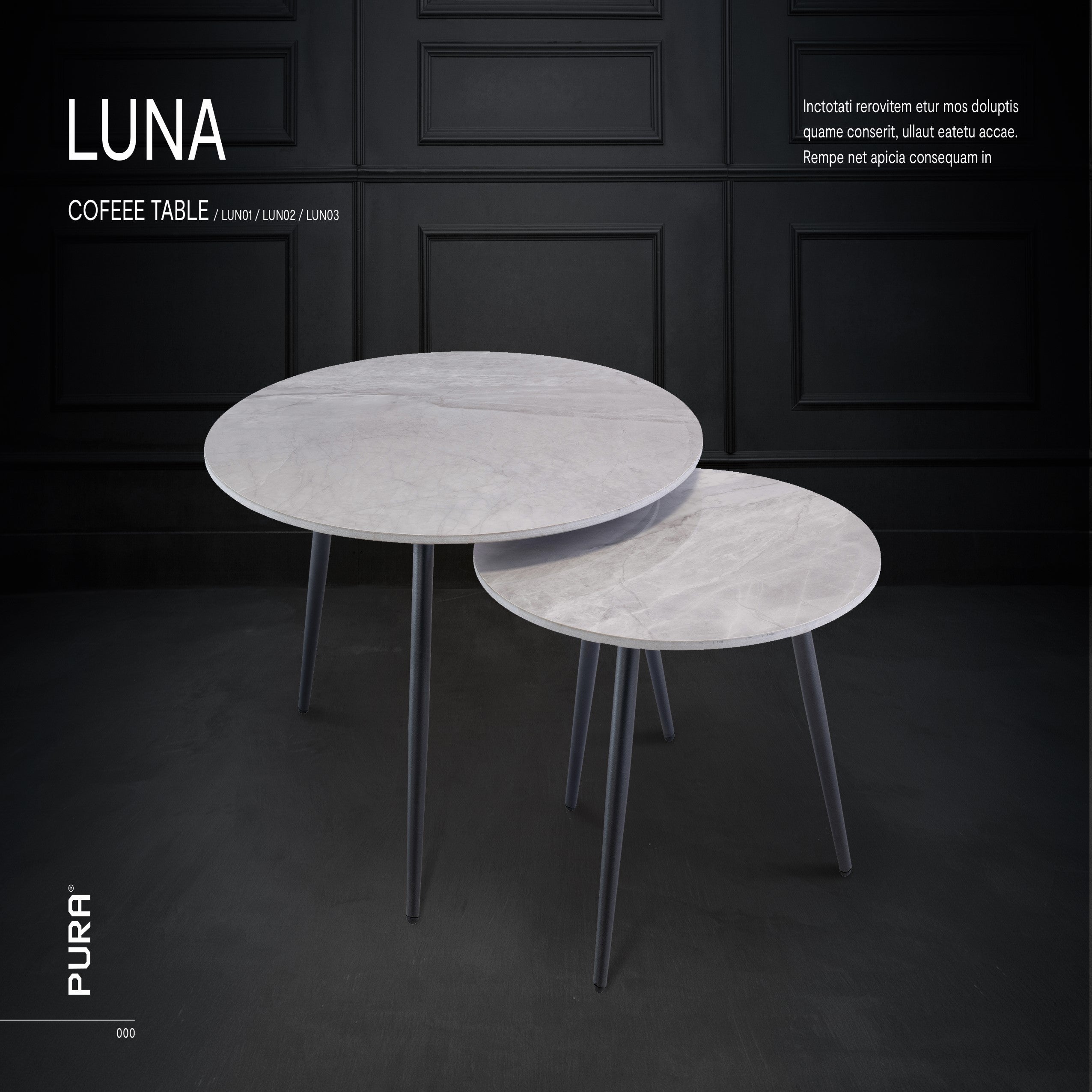 LUN02 PURA Mya coffee table in a glamorous living space