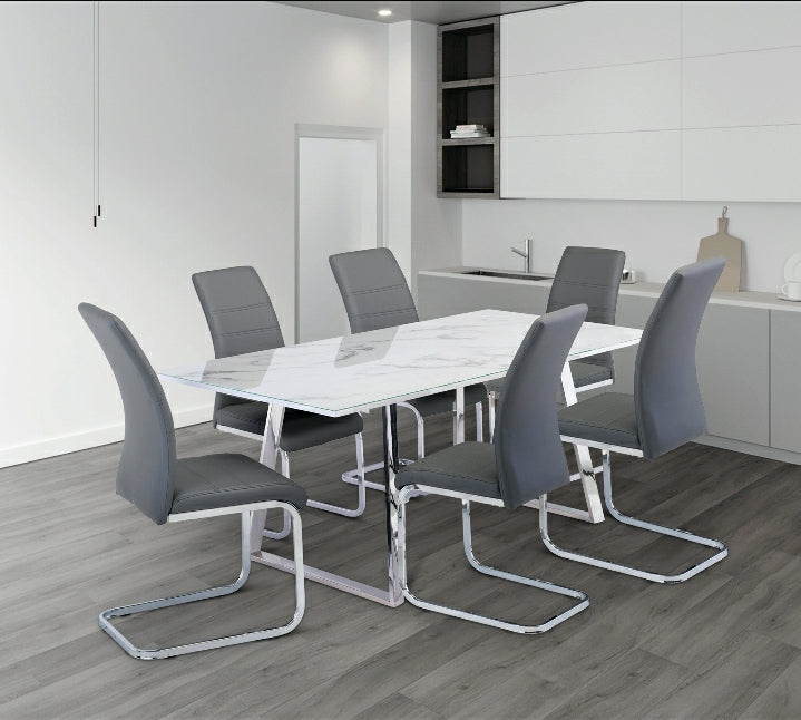 Vastmont 1.8m Dining Table - White Marble