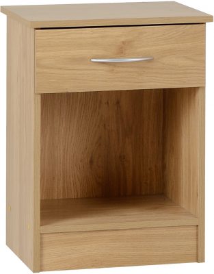 1 Drawer Bedside Oak Effect Veneer
