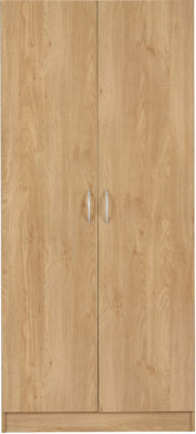 2 Door Wardrobe Oak Effect Veneer
