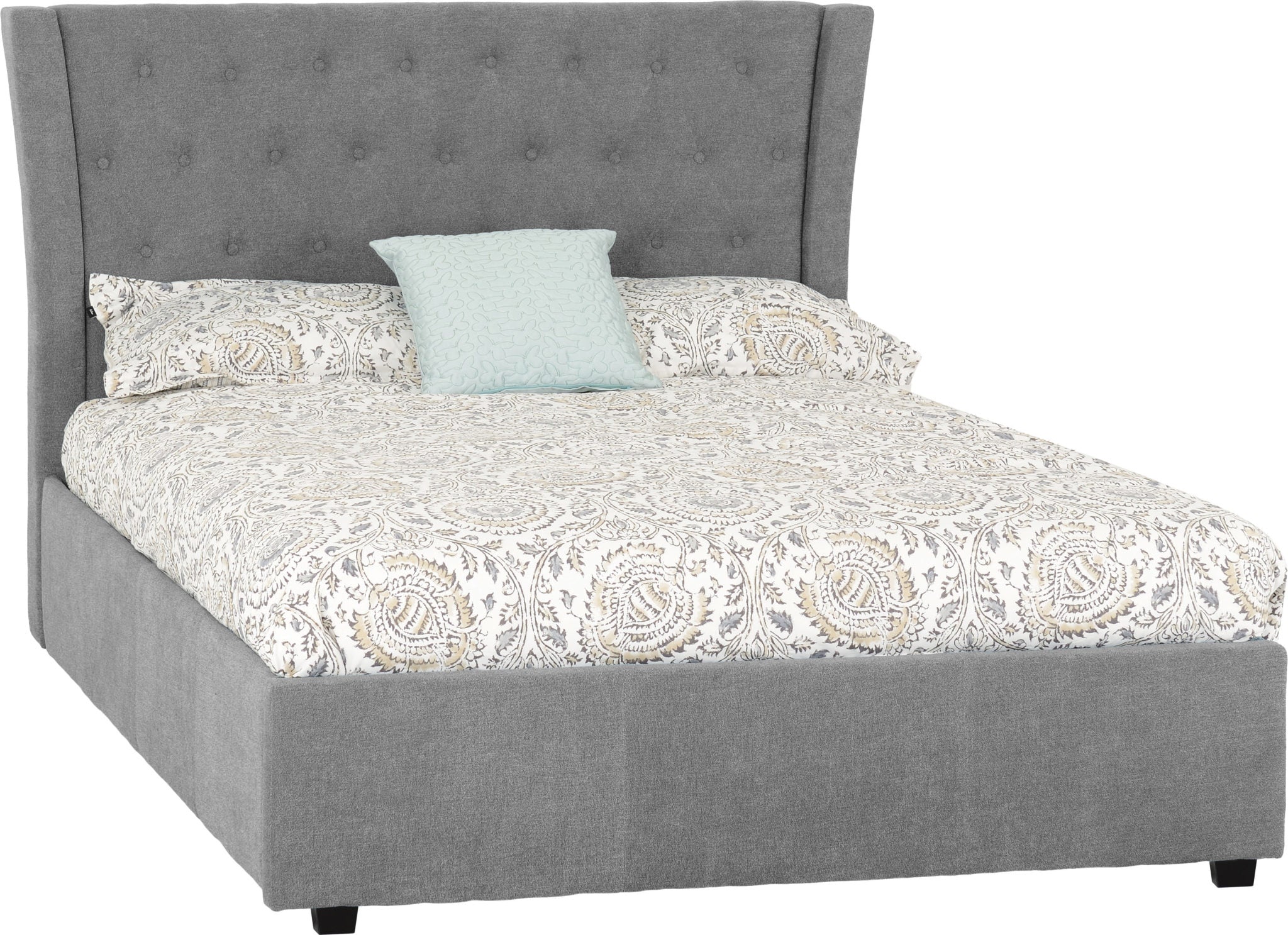 4'6" Bed Grey Fabric