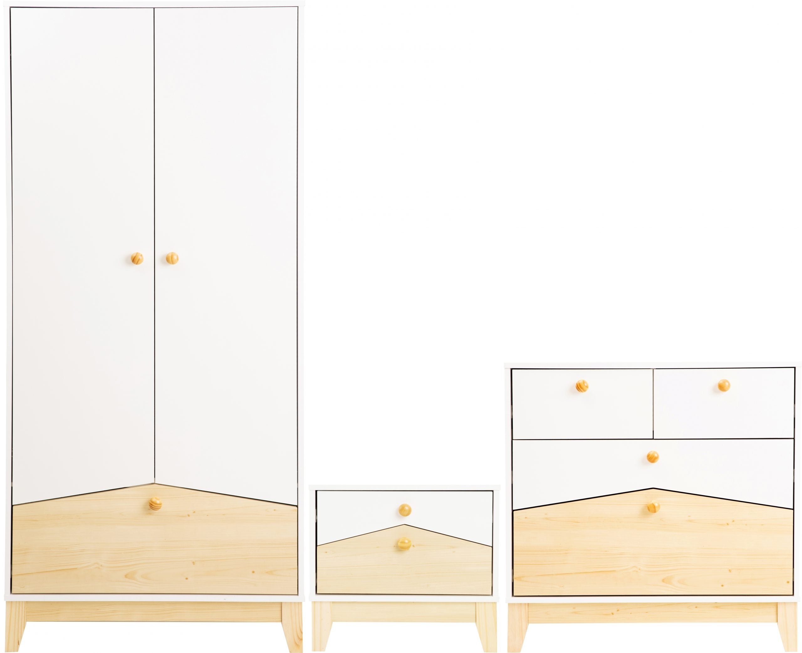 Cody Trio White/Pine Effect