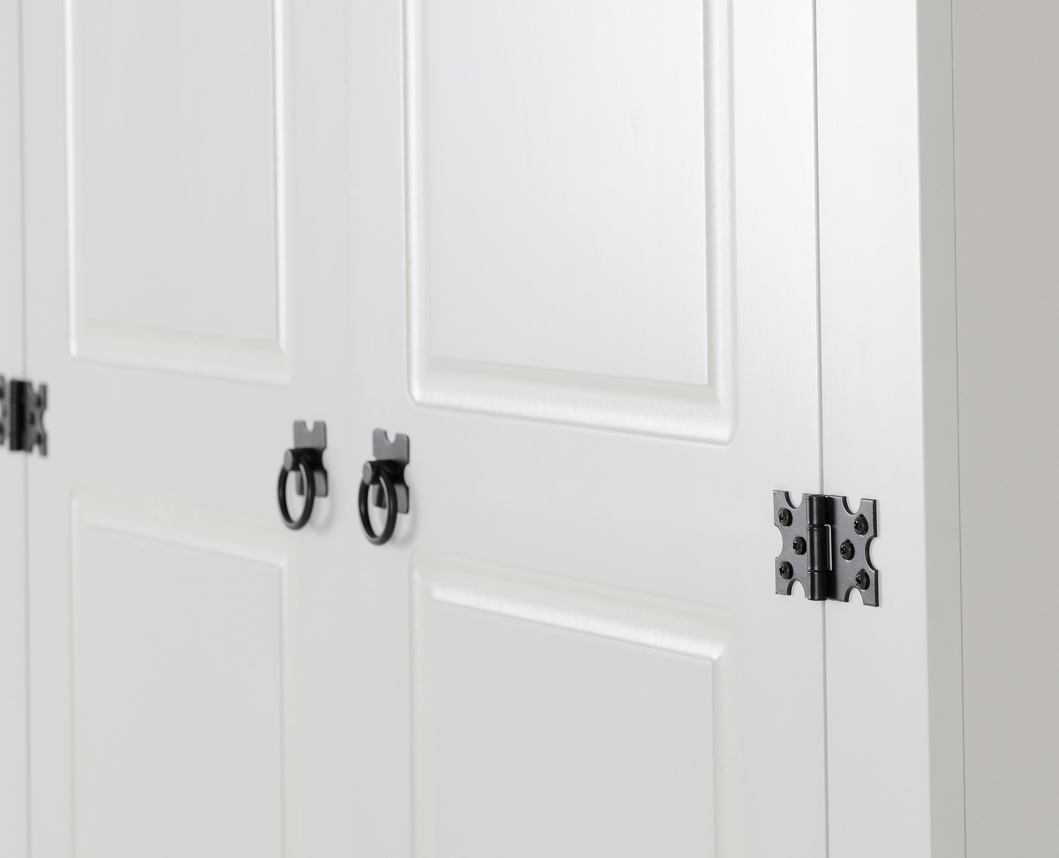 grey two door wardrobe