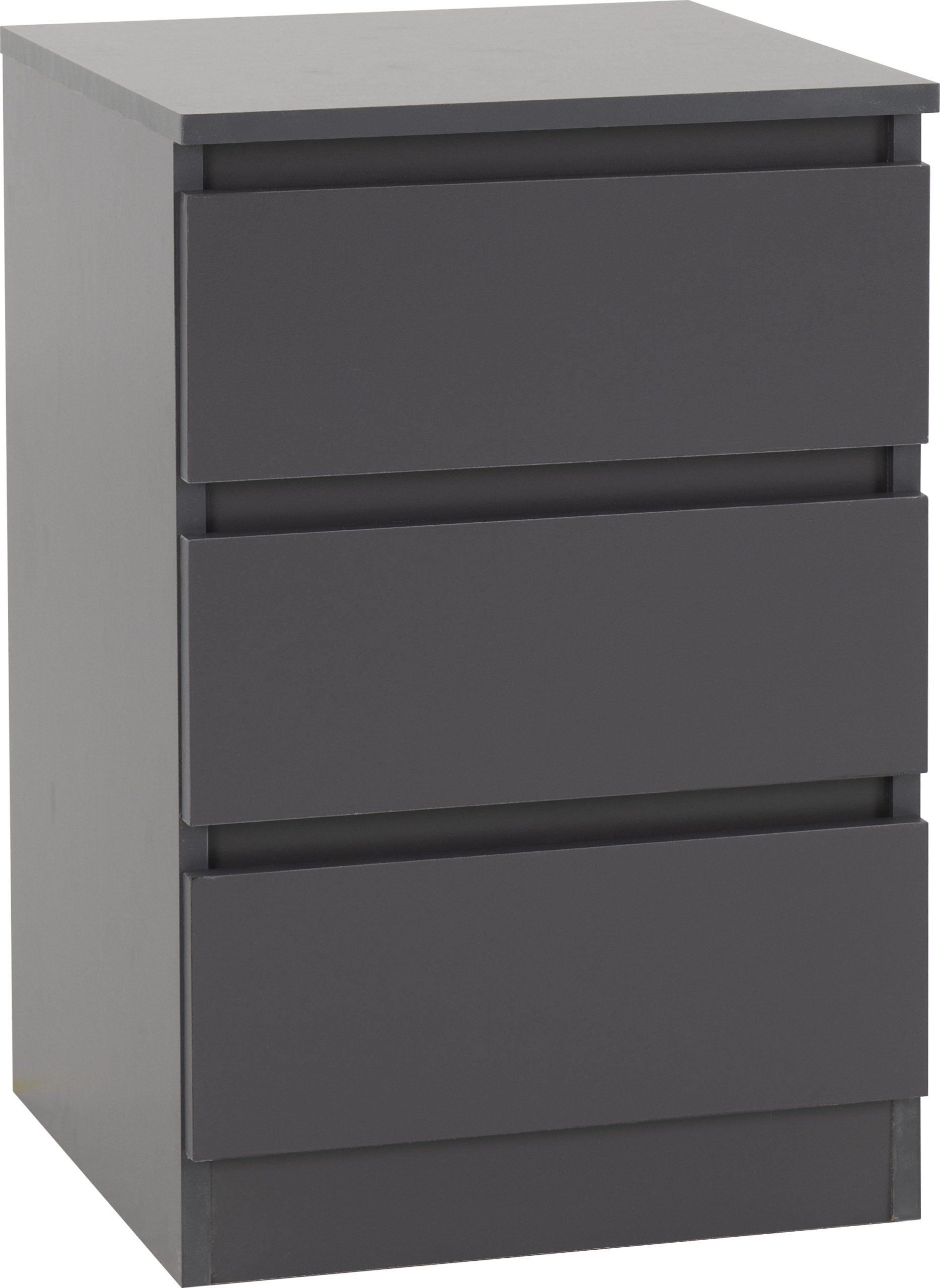 3 Drawer Bedside Grey