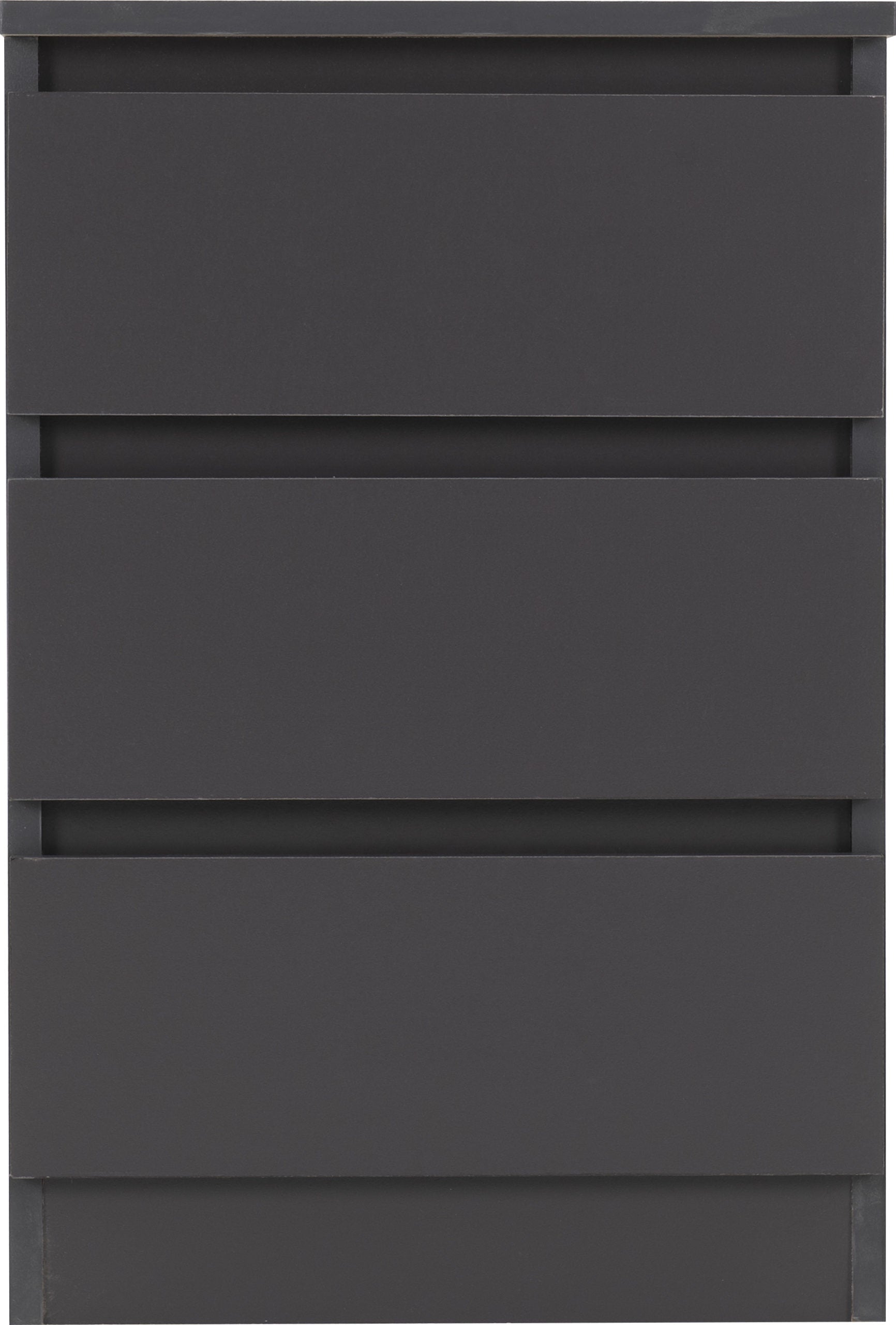 3 drawer bedside table grey