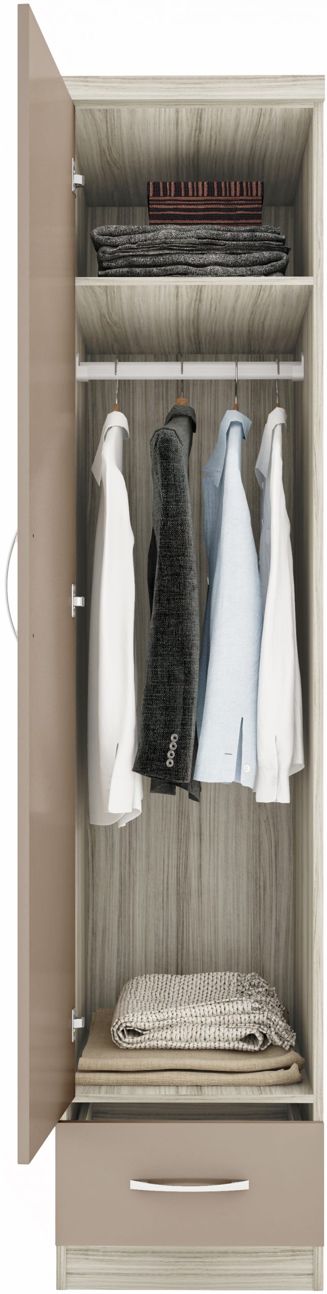 single wardrobe with drawers