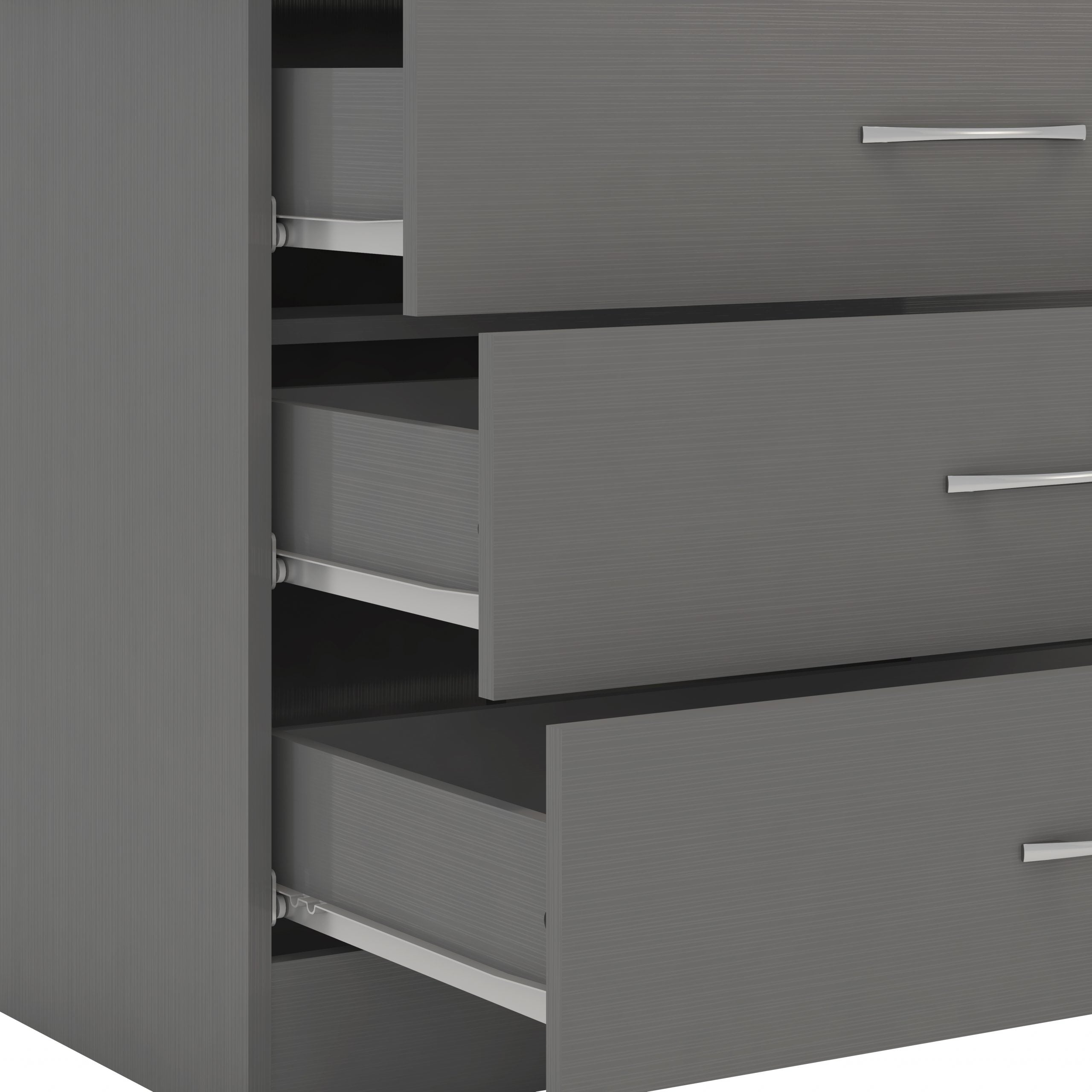 Nevada 3 Drawer Chest 3D Effect Grey