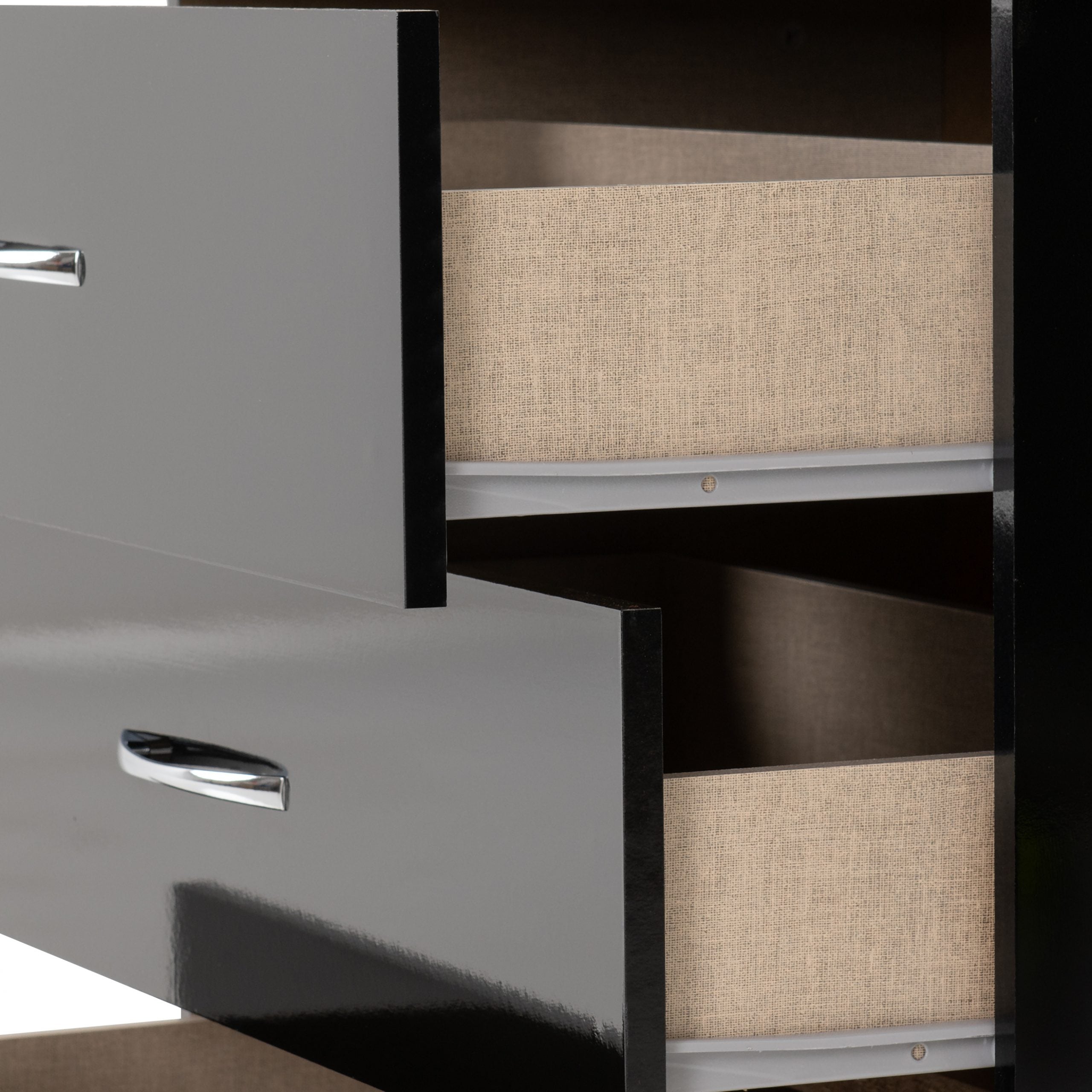 Nevada 3 Drawer Chest Black Gloss