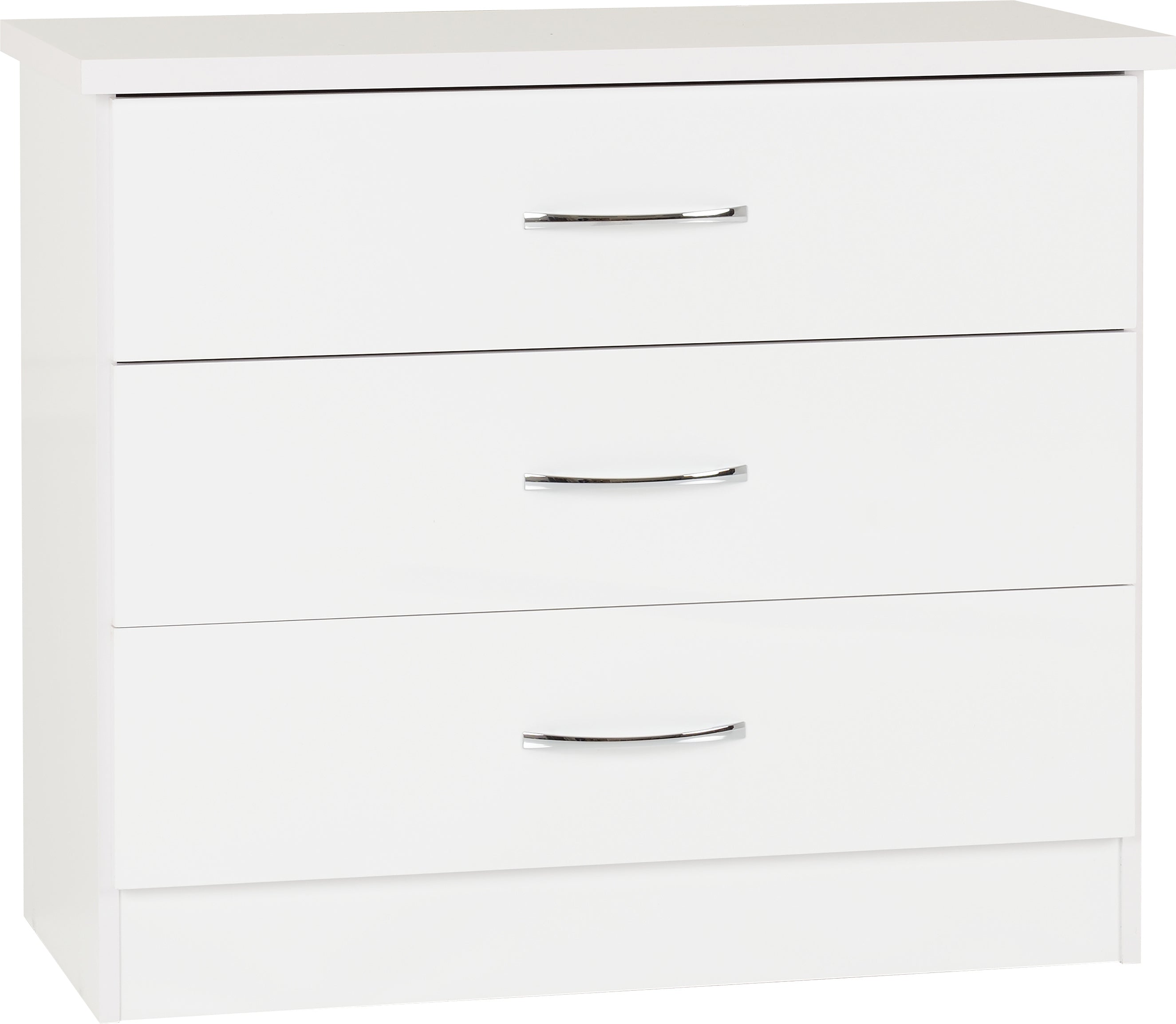 Nevada 3 Drawer Chest White Gloss