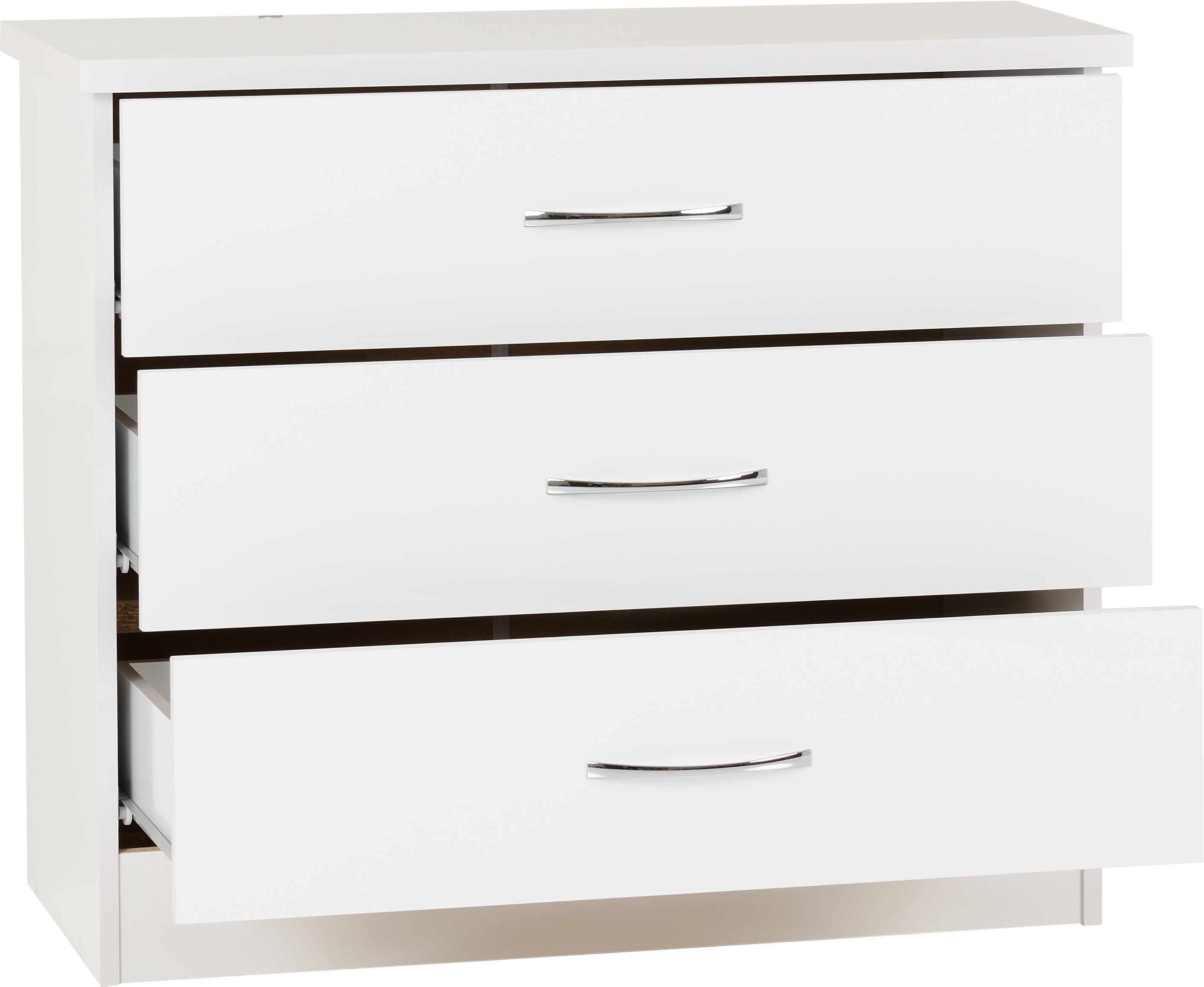 Nevada 3 Drawer Chest White Gloss