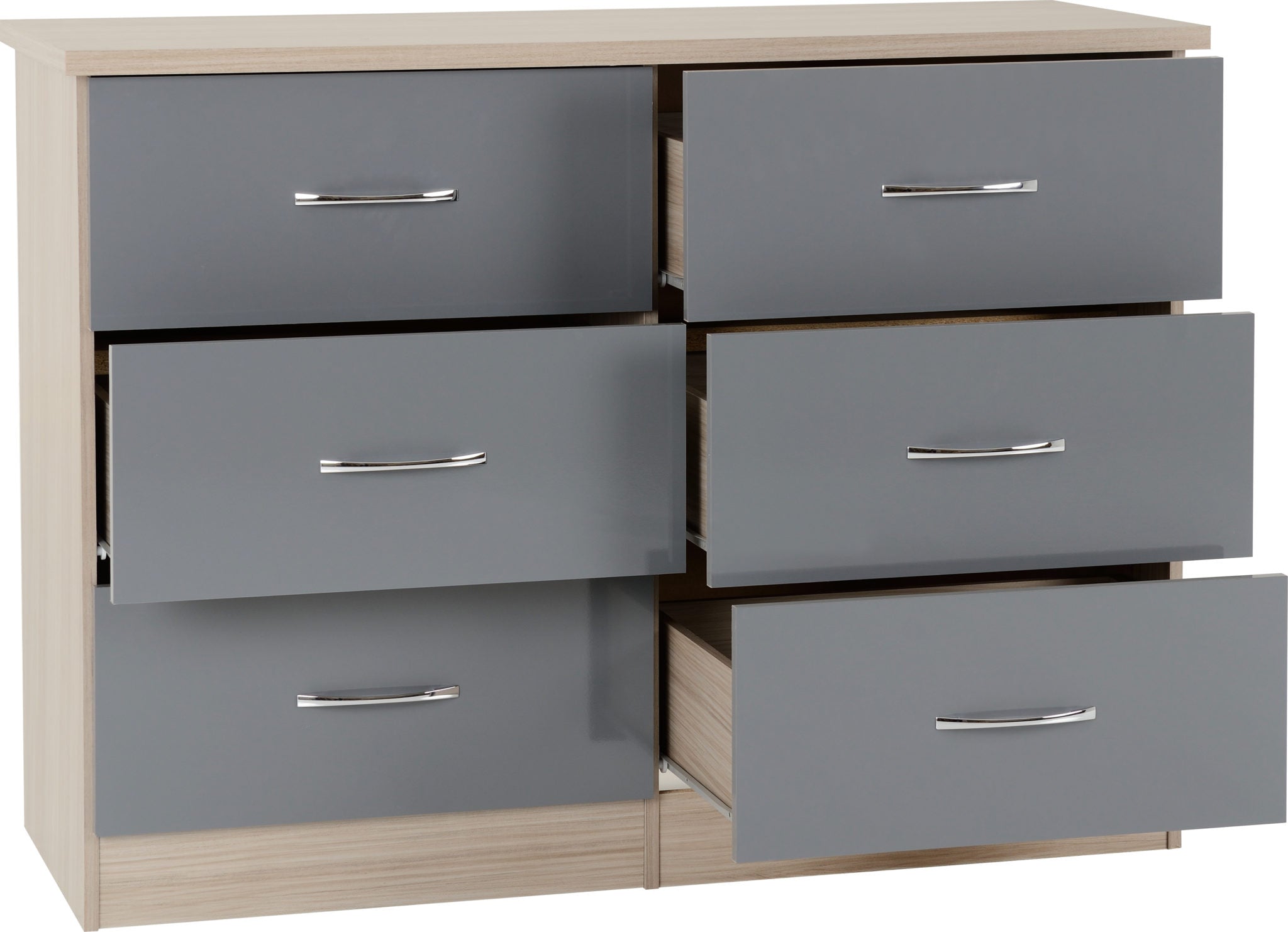 6 drawer chest grey