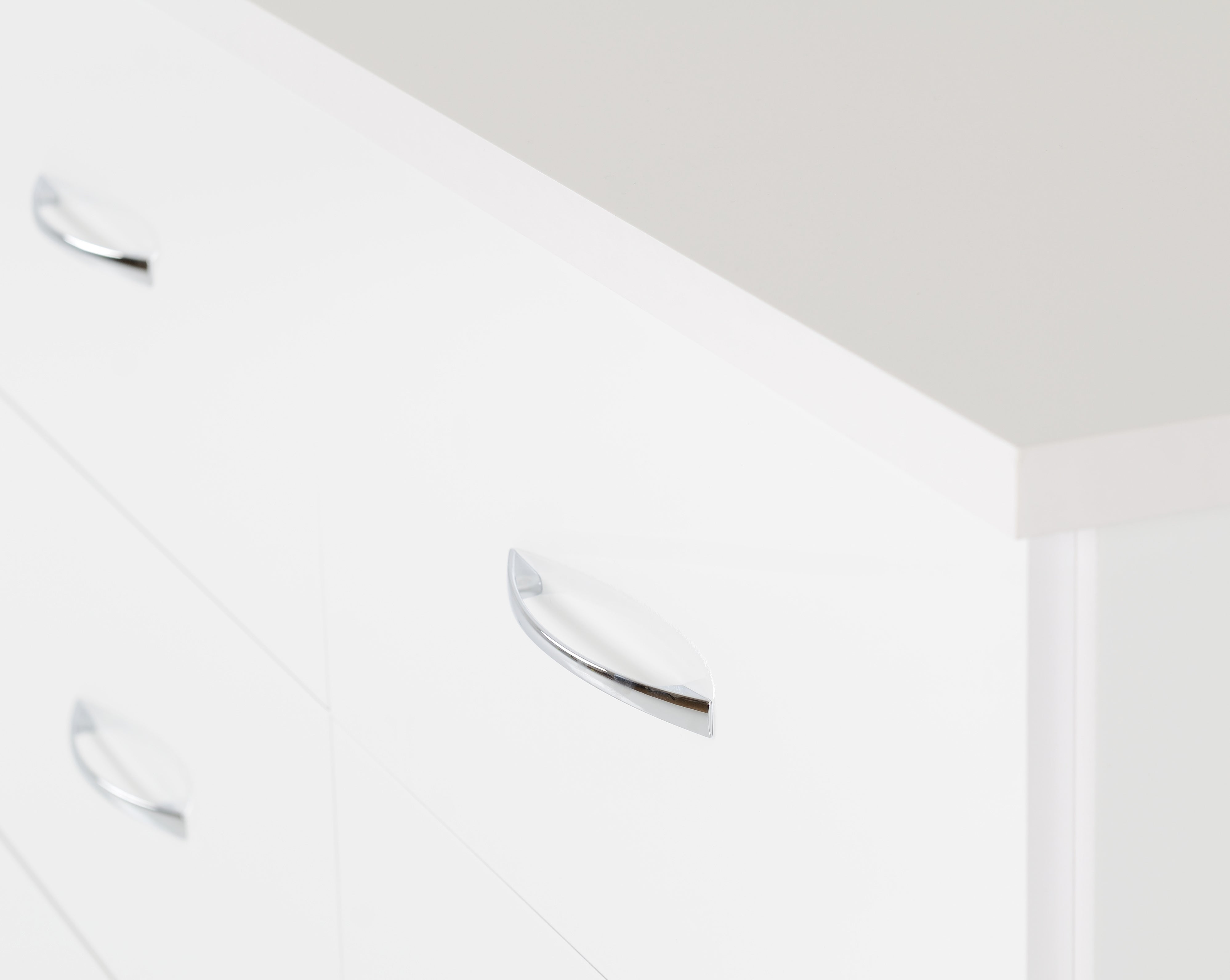 6 drawer white gloss chest of drawers