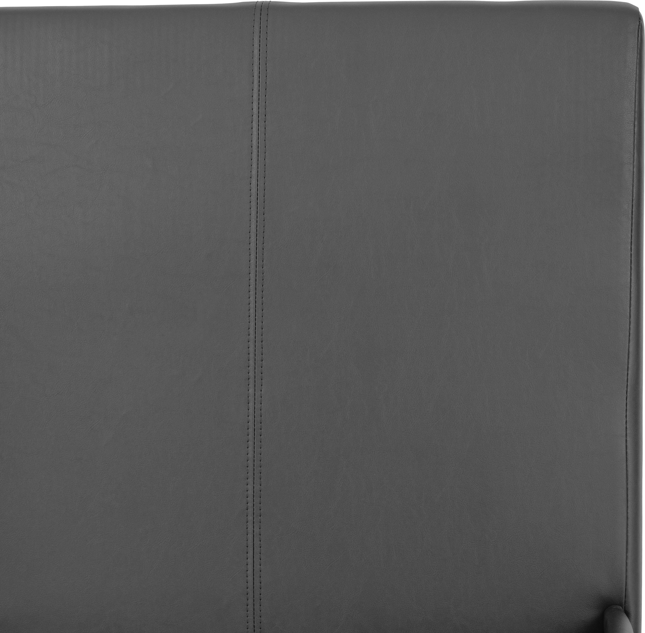 grey faux leather single bed