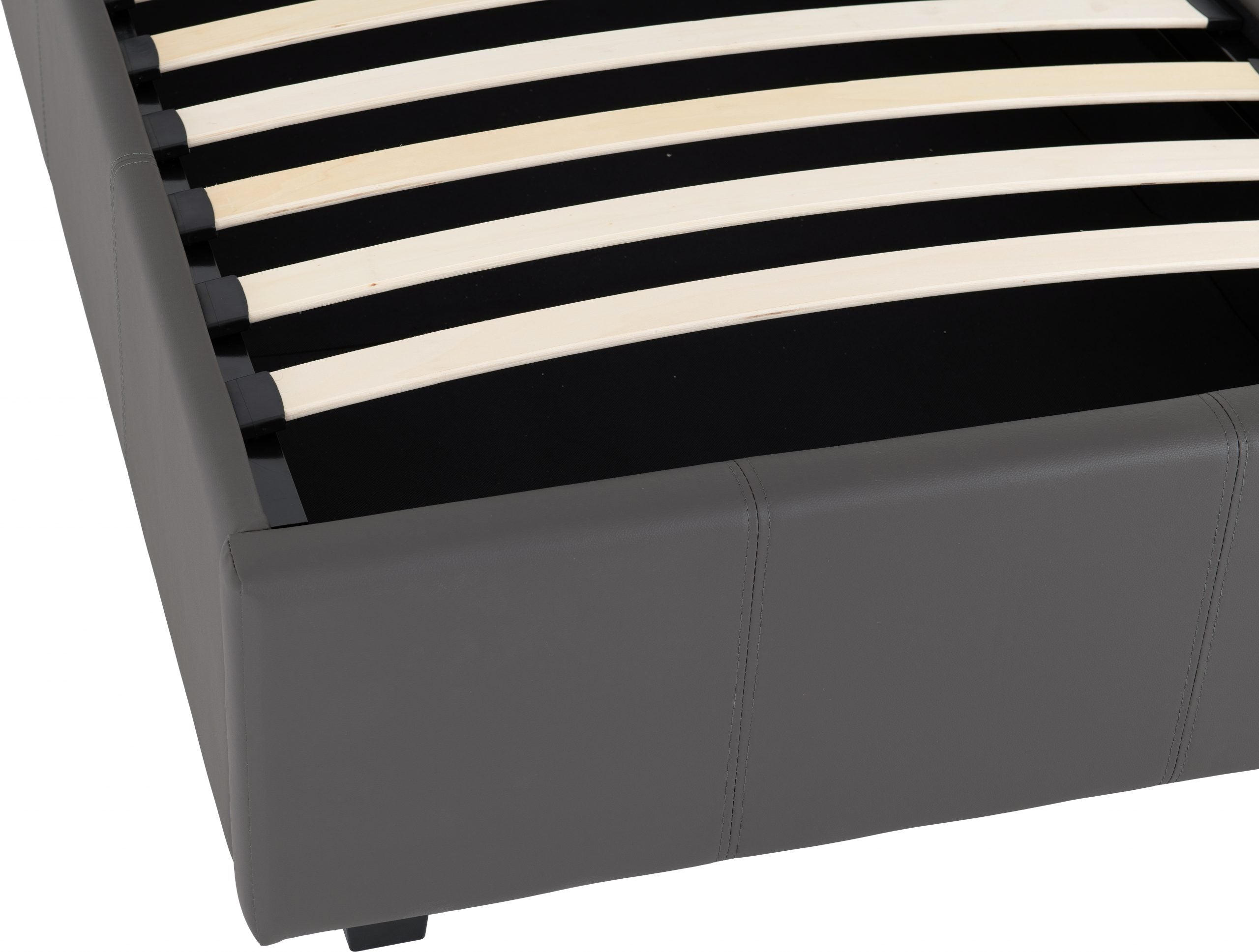 bed grey faux leather