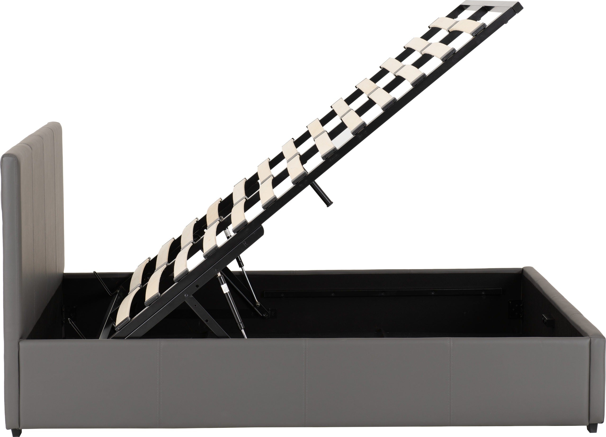 grey faux leather single bed