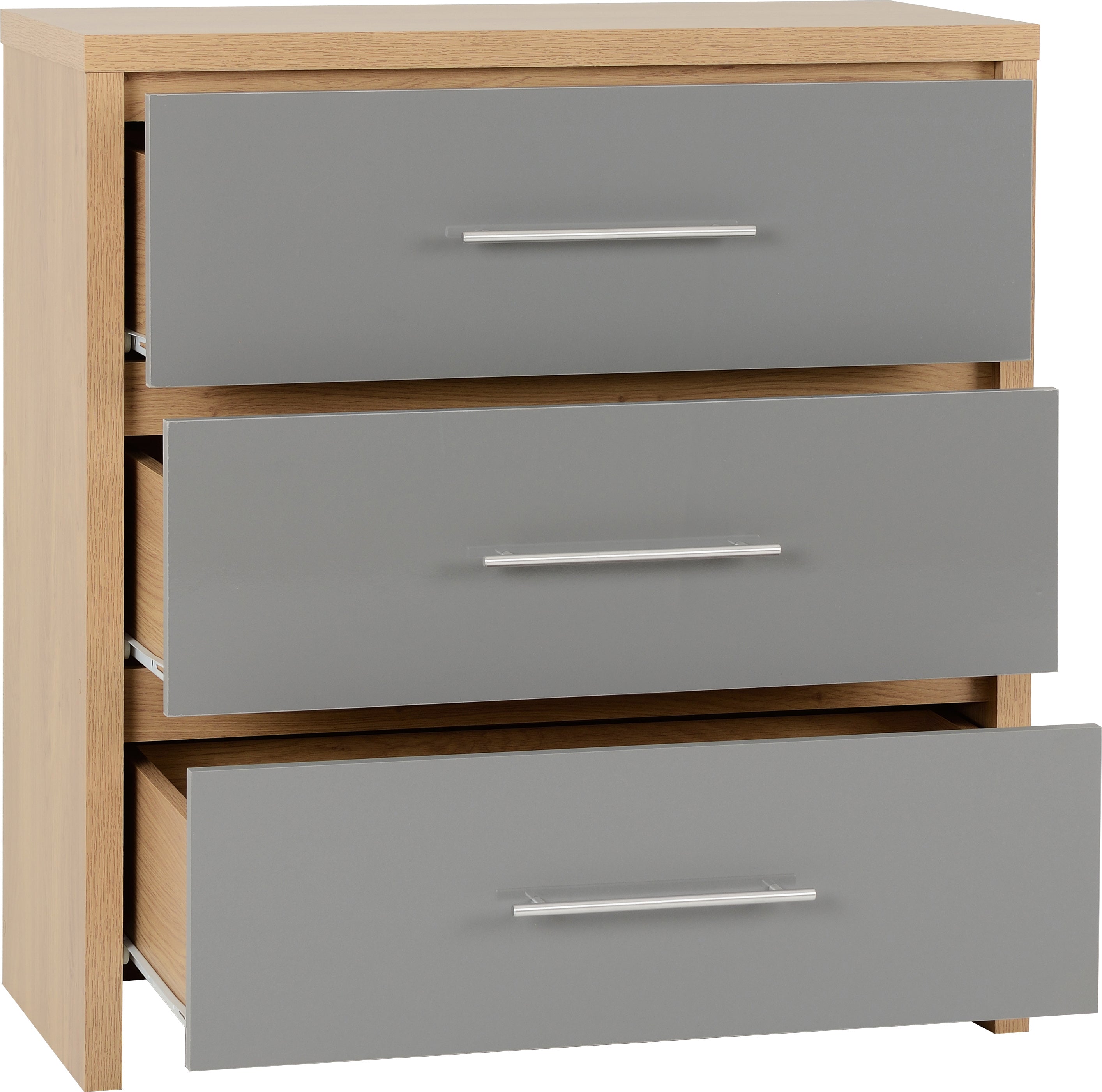3 drawer chest grey