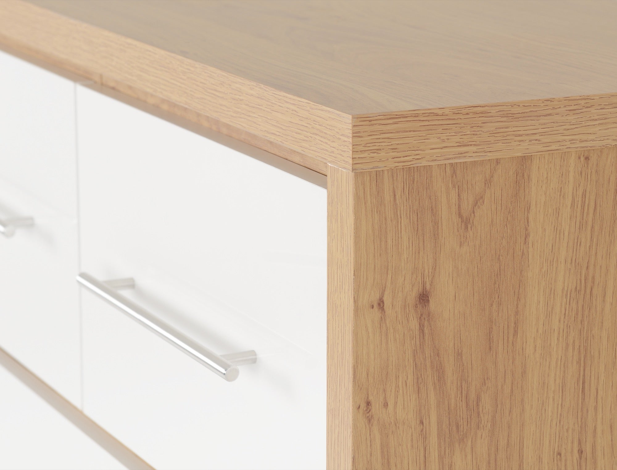 white gloss chest of 5 drawers