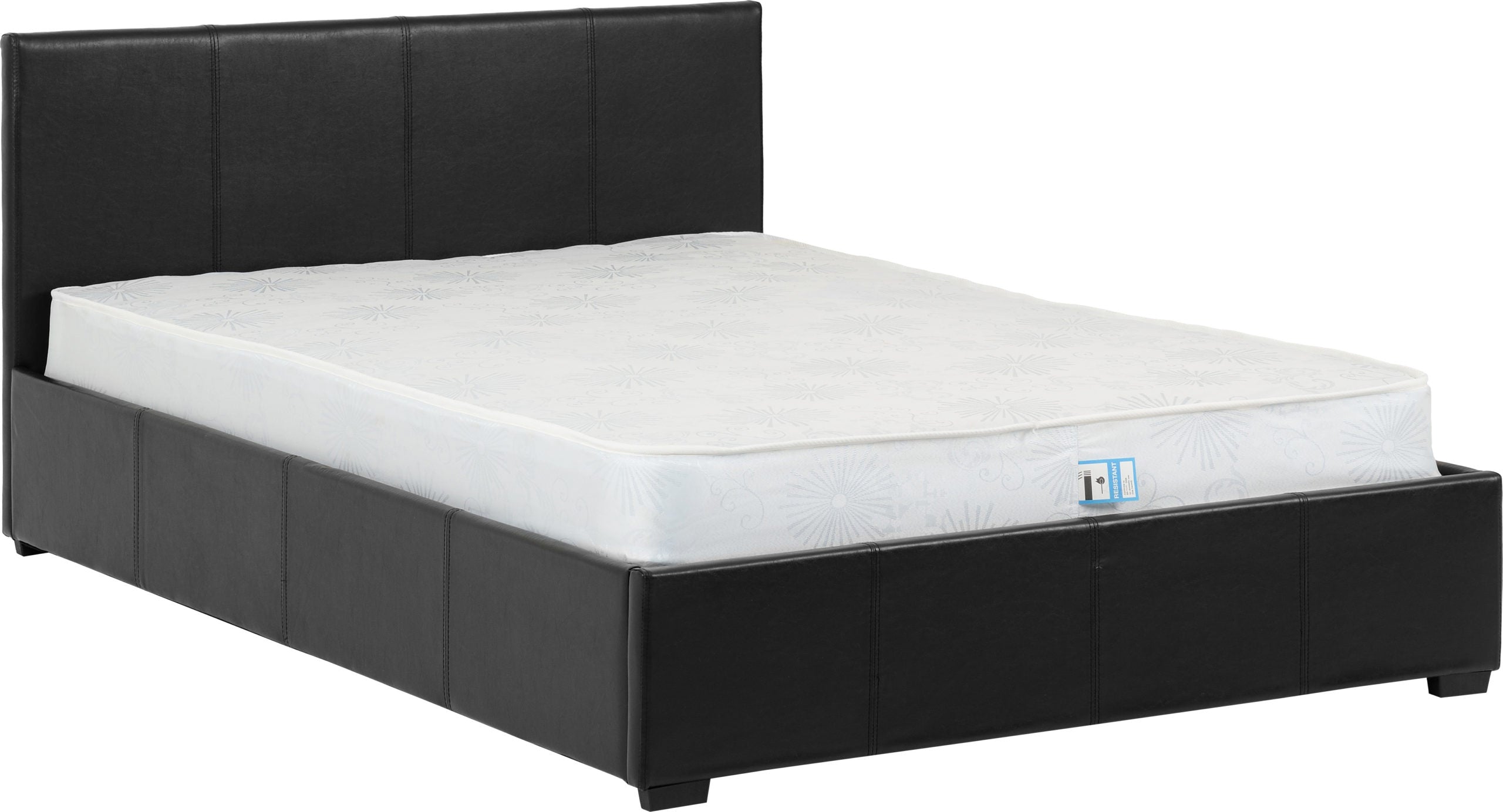 bed black faux leather