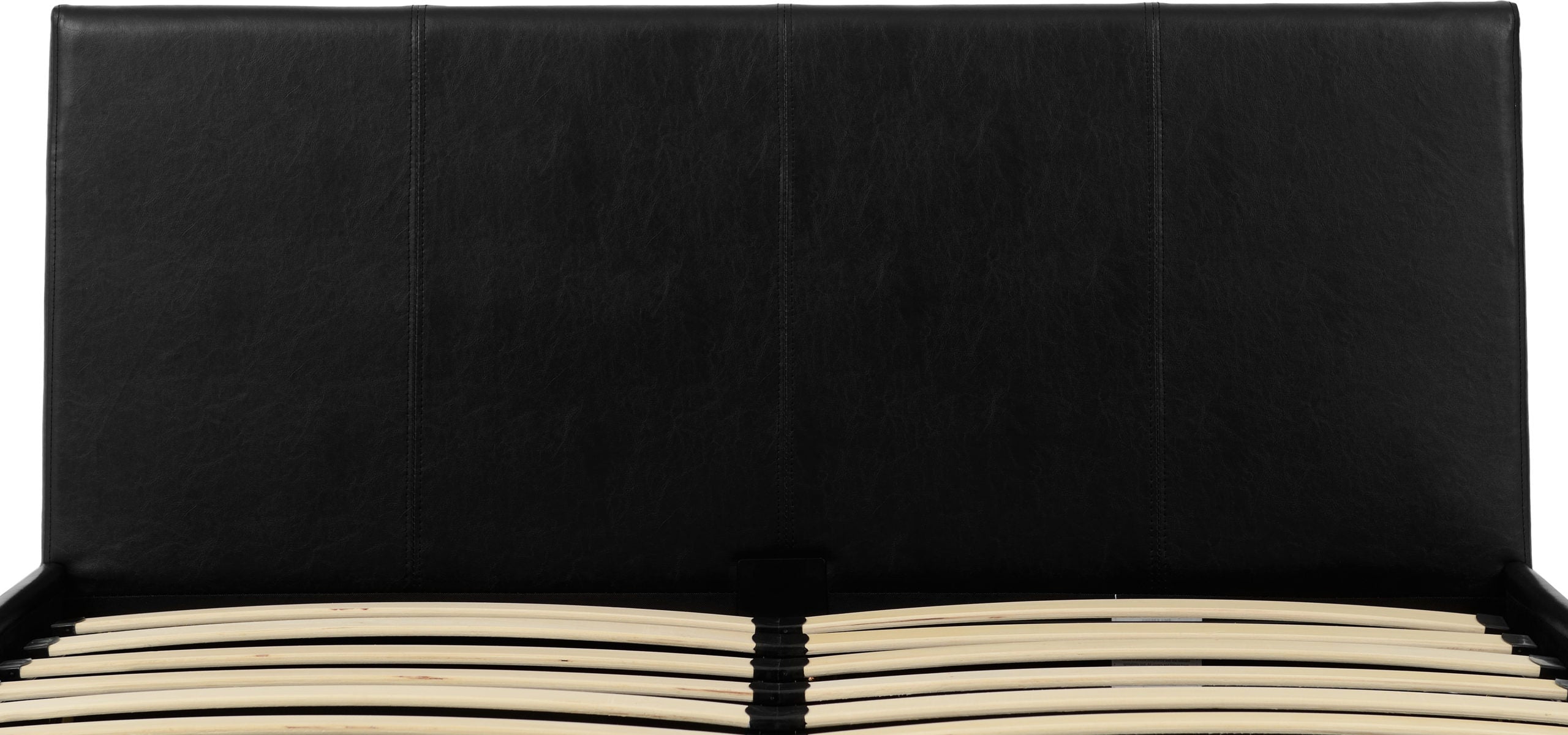 black leather storage bed