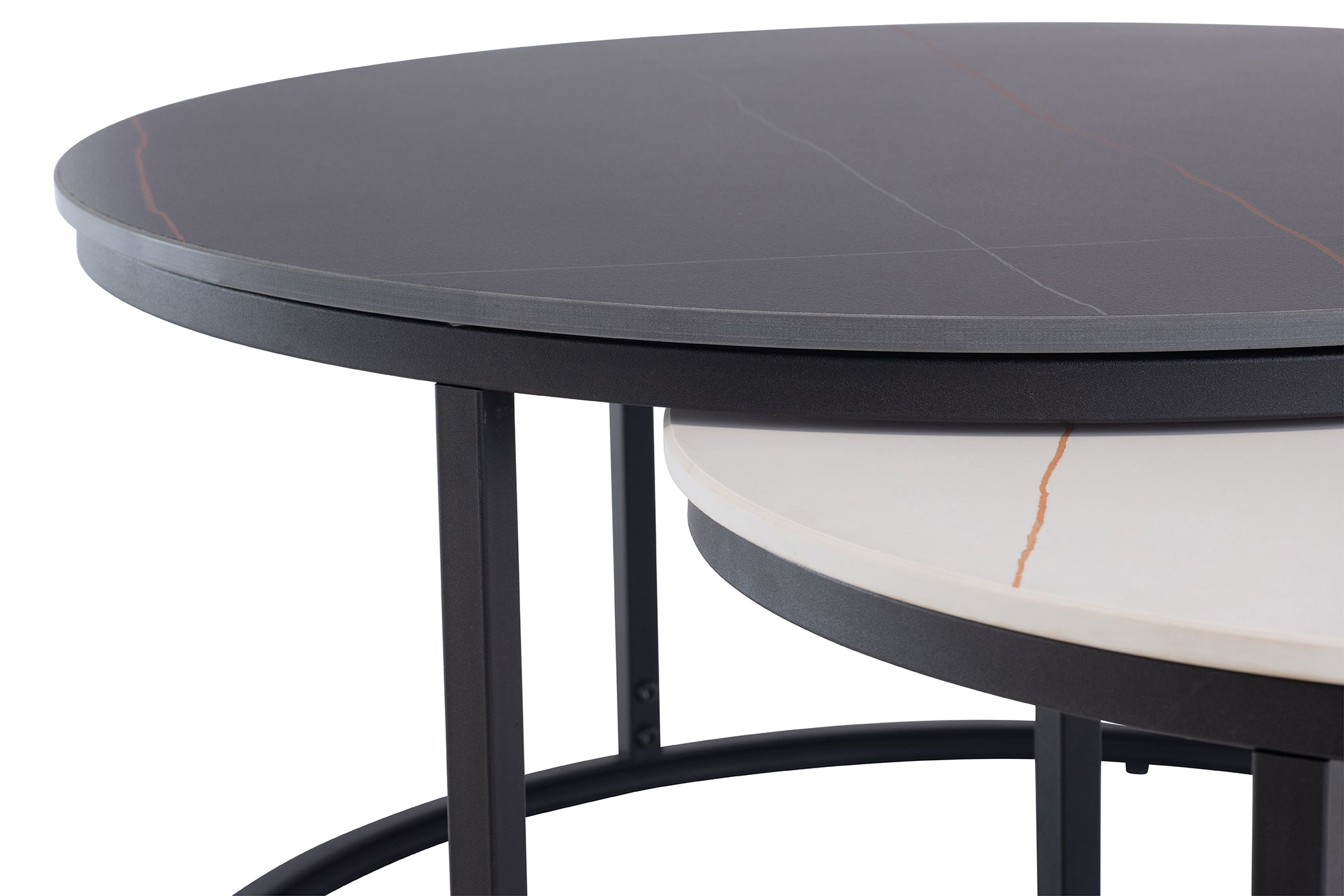 Stone Black Frame Coffee Table Set