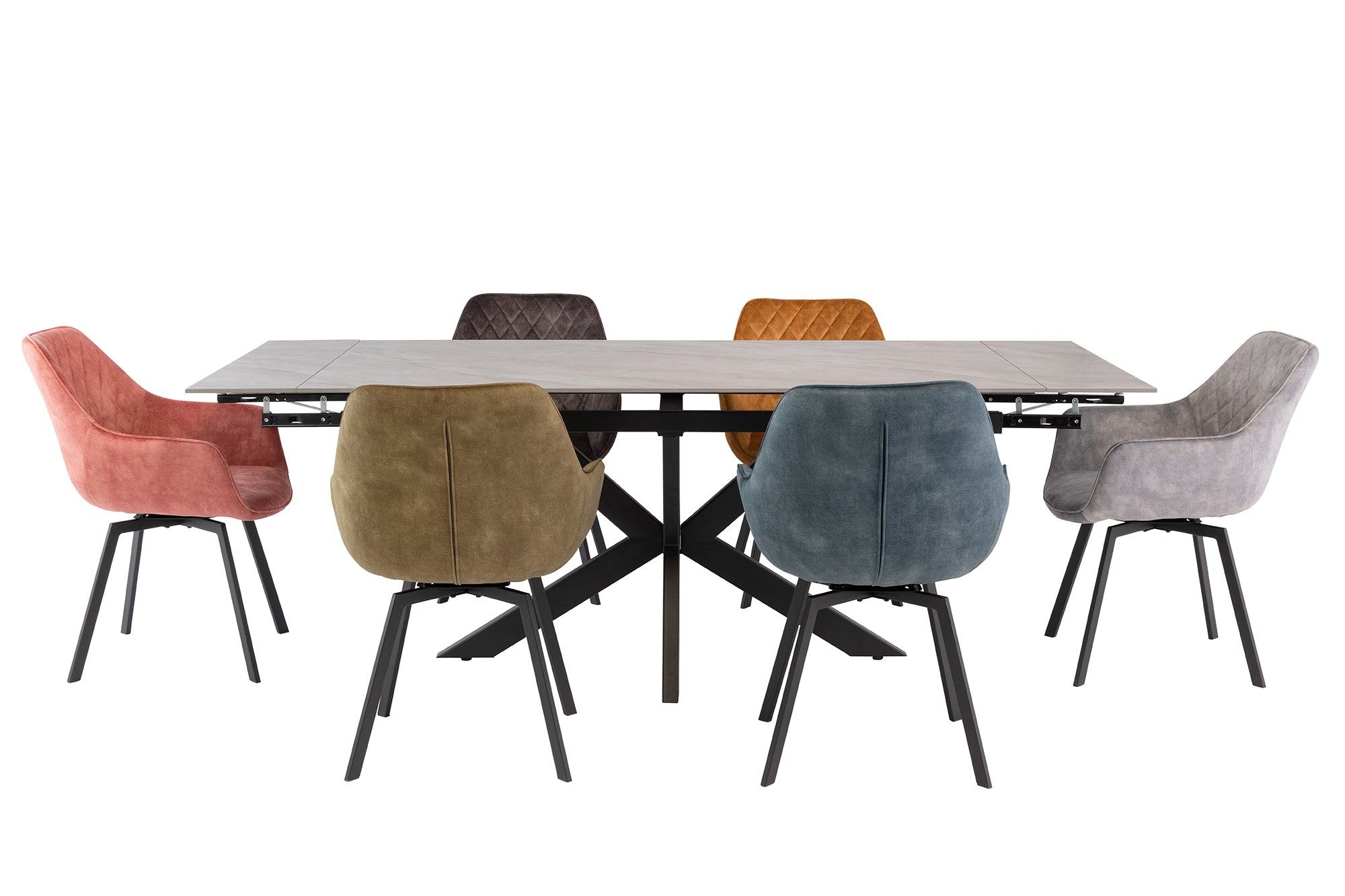 wood dining table with black legs