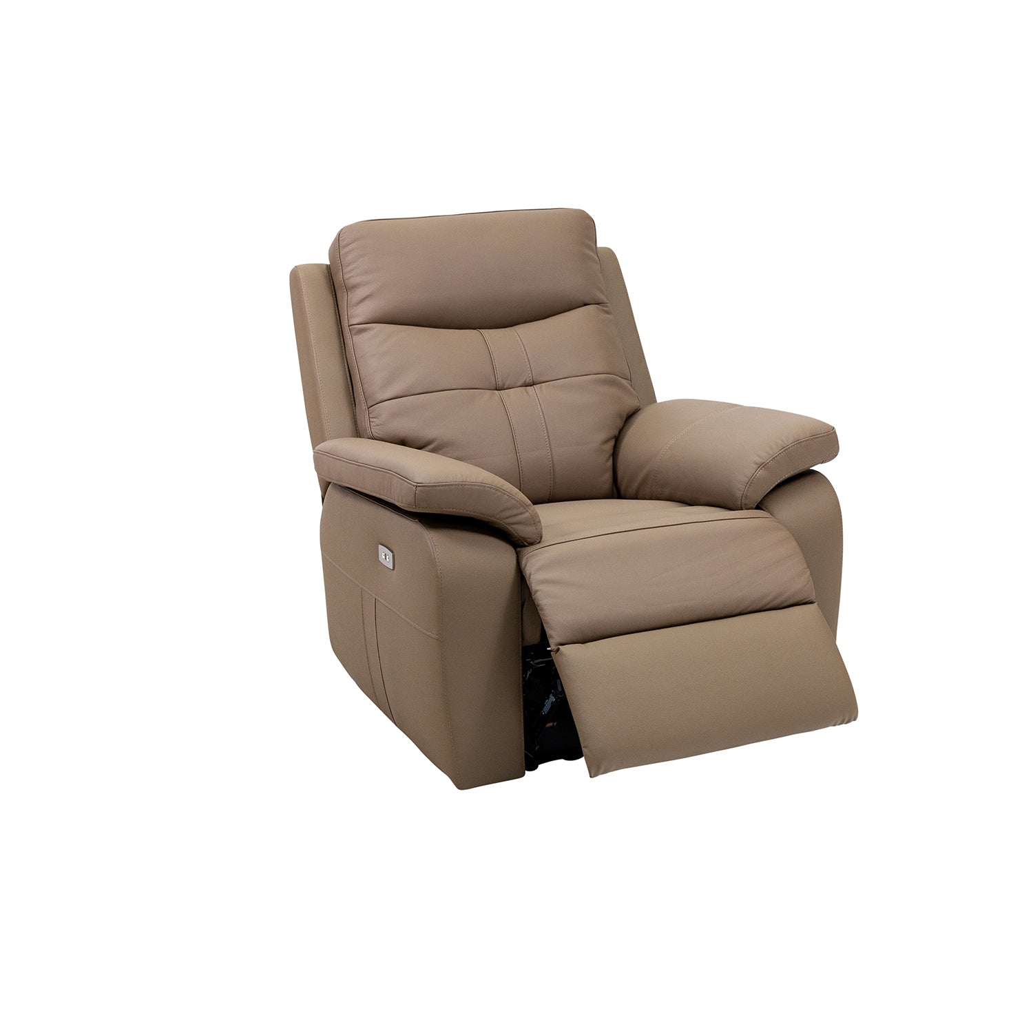 Ciara Leather Electric Recliner Armchair - Brown