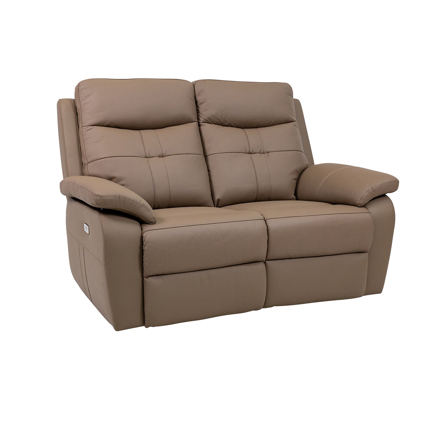 Ciara 2 Seater Leather Electric Recliner Sofa - Brown