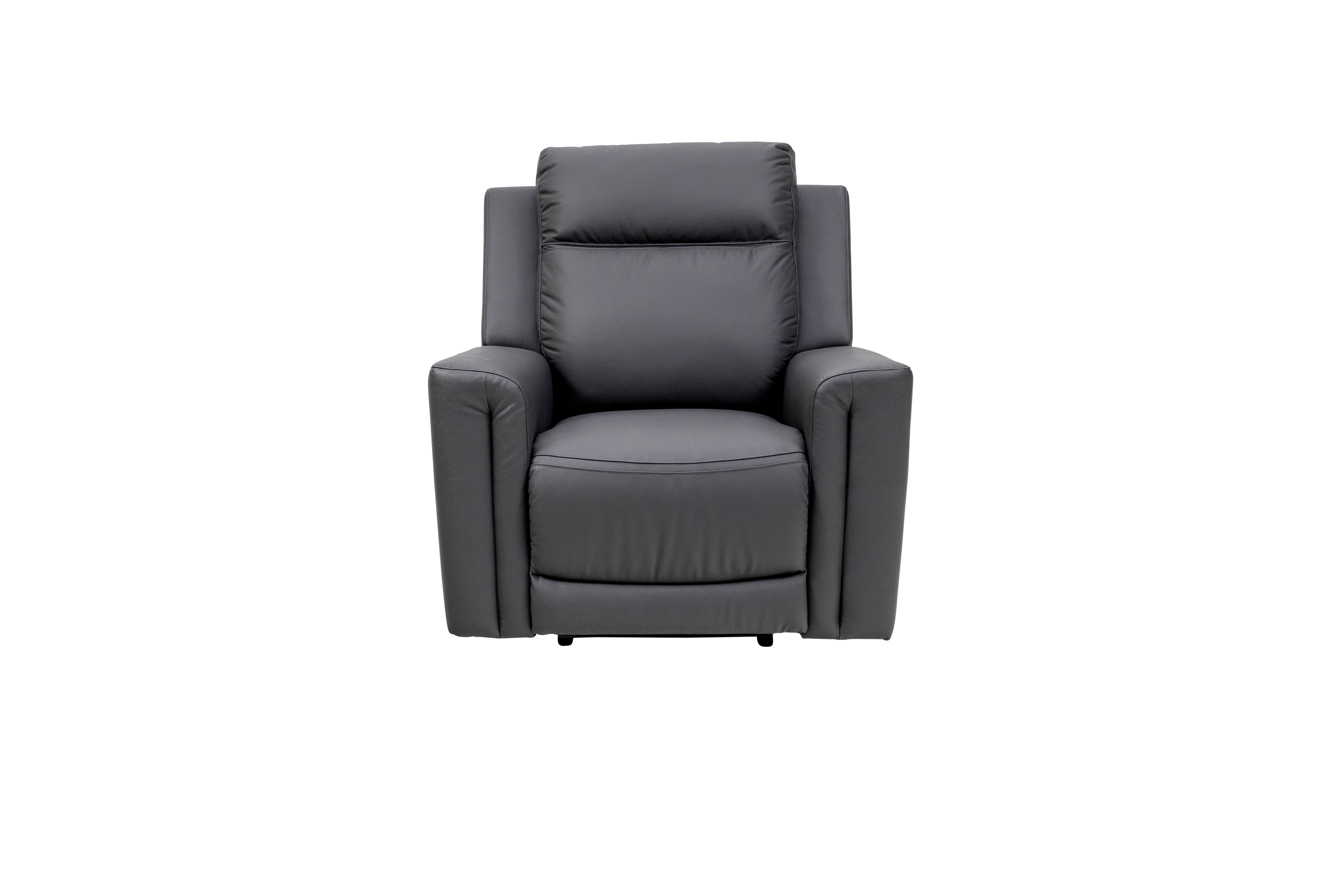 Marcus Electric Leather Reclining Armchair - Charcoal