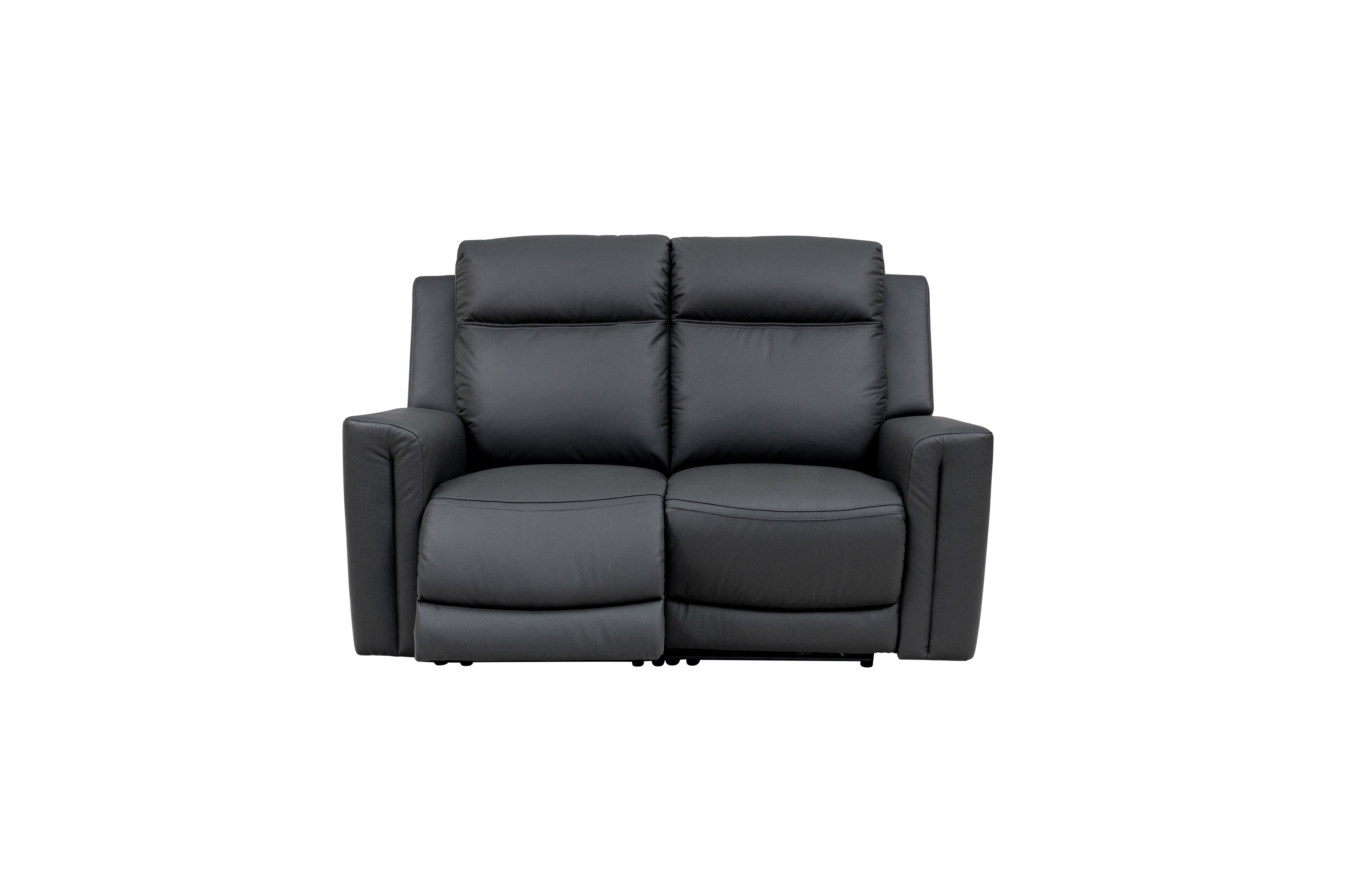 Marcus 2 Seater Leather Electric Reclining Sofa - Charcoal