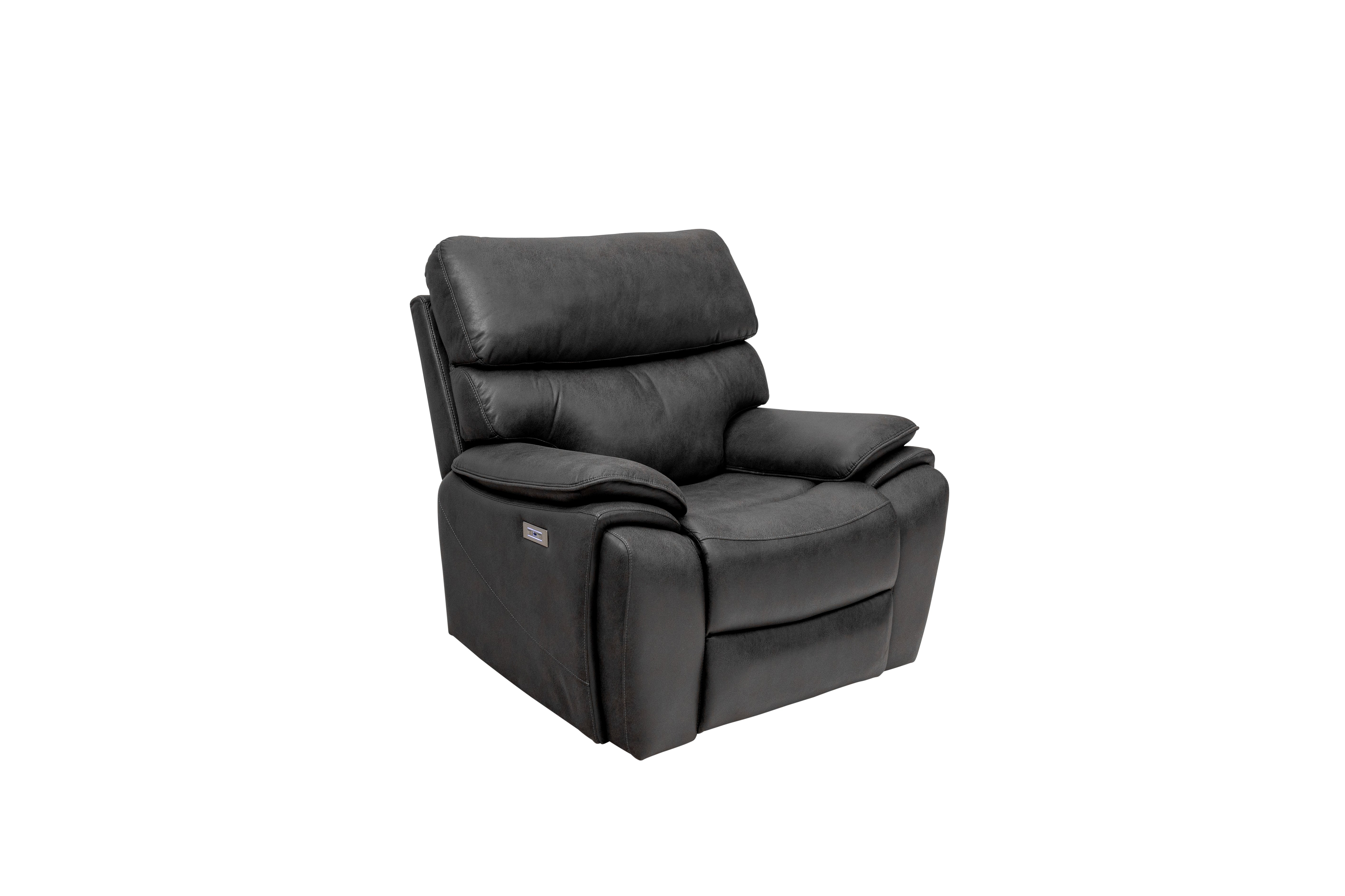 Levi Electric Reclining Armchair - Charcoal