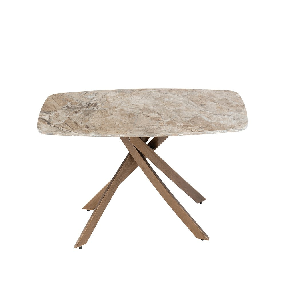Ada brown marble coffee table with curved top