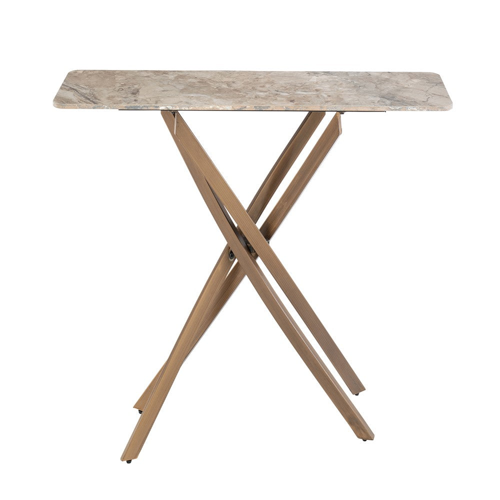 Brown marble effect hallway console table