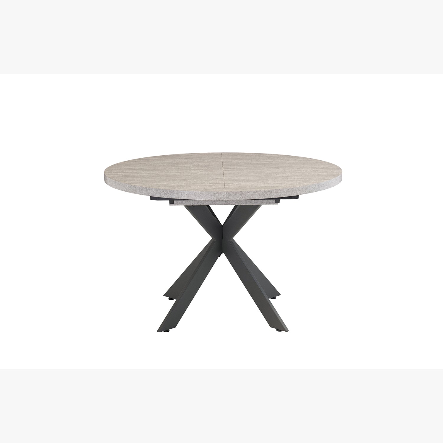 Clara Round Extendable Dining Table in Light Grey - 1.2m