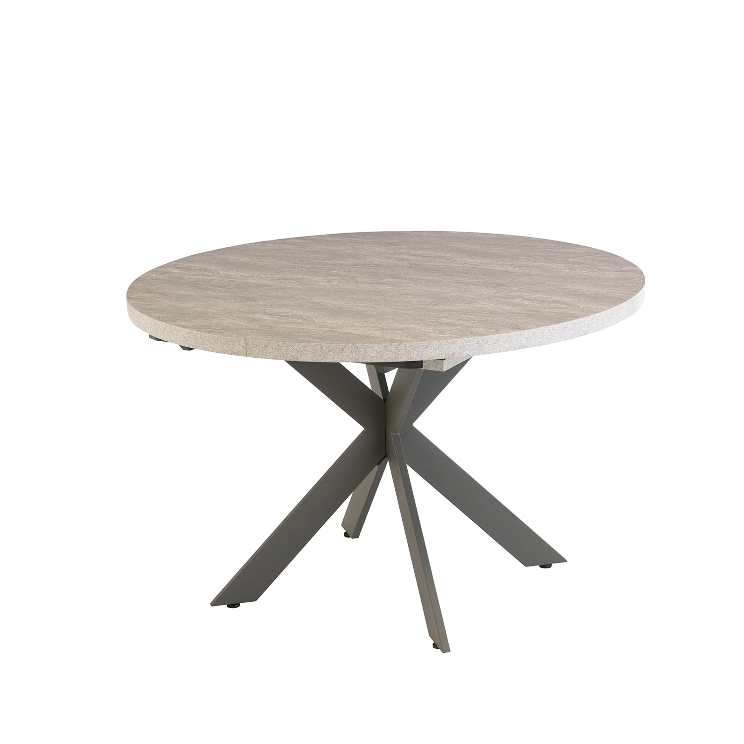 Clara Round Extendable Dining Table in Light Grey - 1.2m