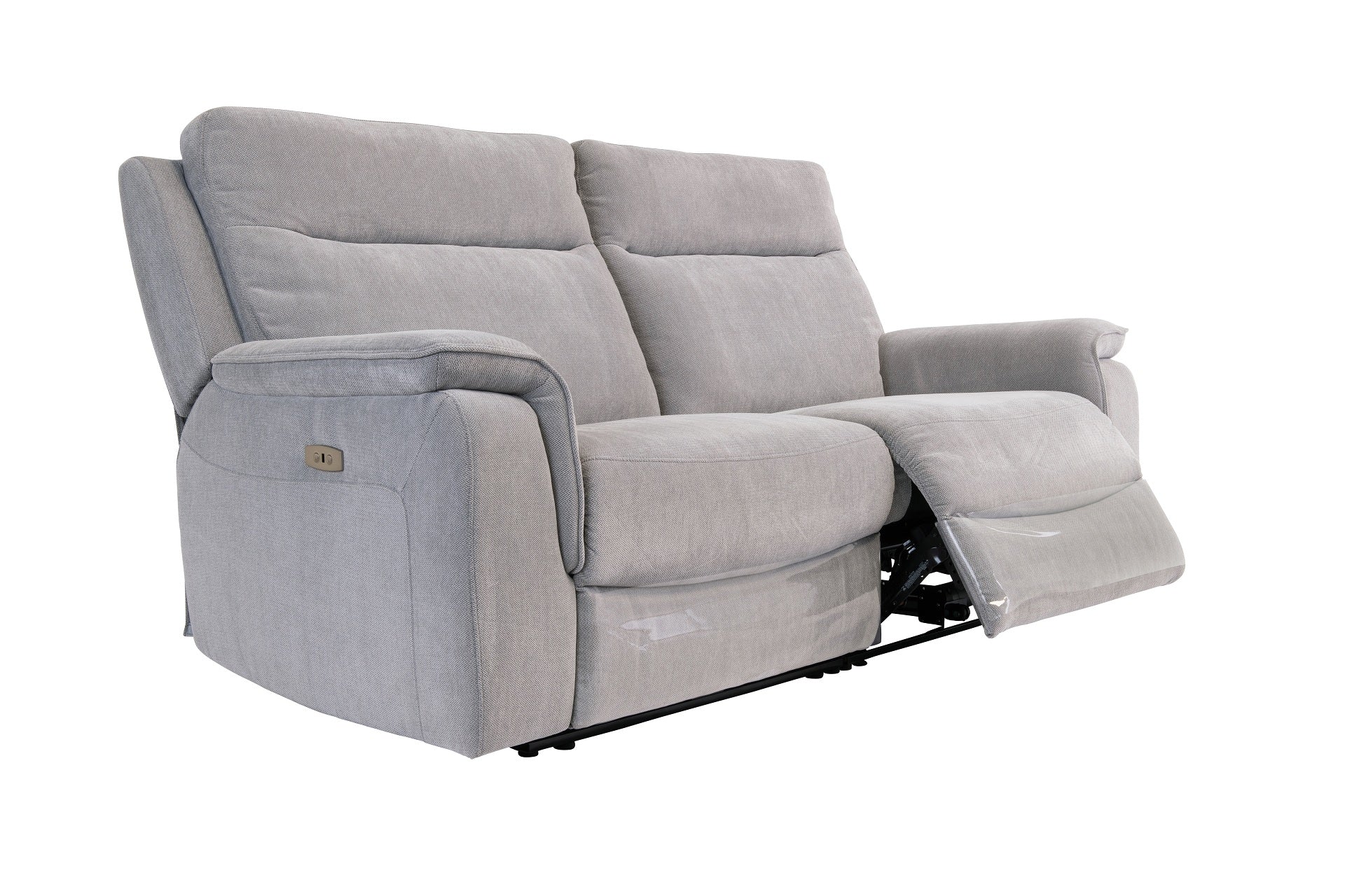 Hanna Fabric Electric 3 Seater Recliner - Silver Grey
