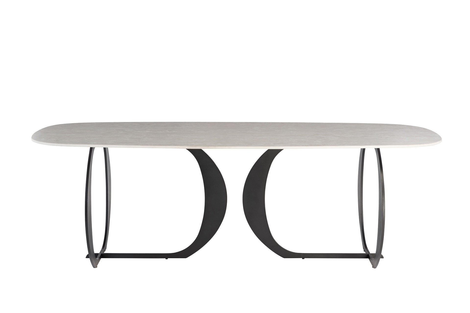 Toledo 2.4m Dining Table - Grey Stone / Black Leg