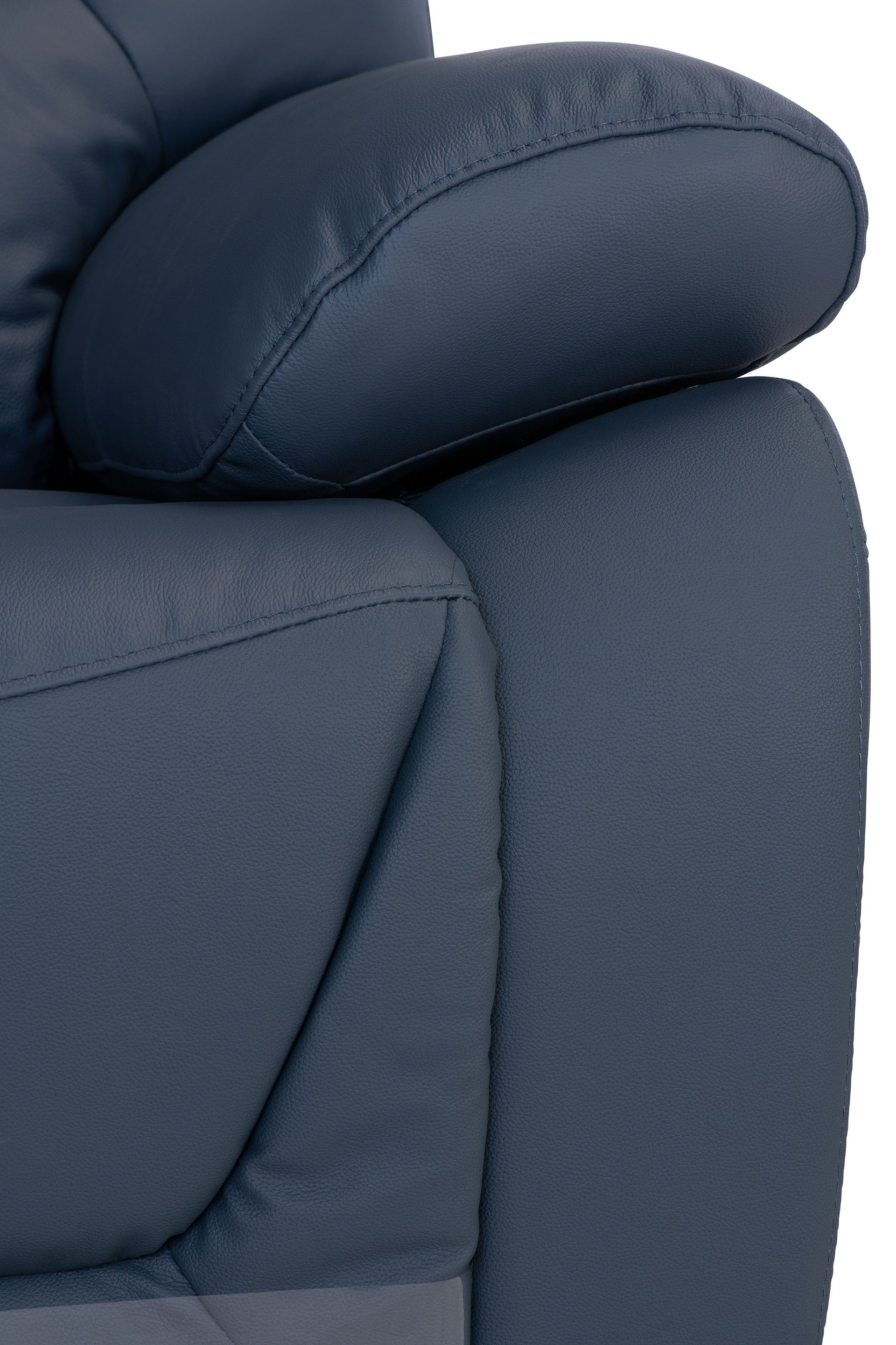 Darah Leather Electric 3 Seater Recliner - Blue