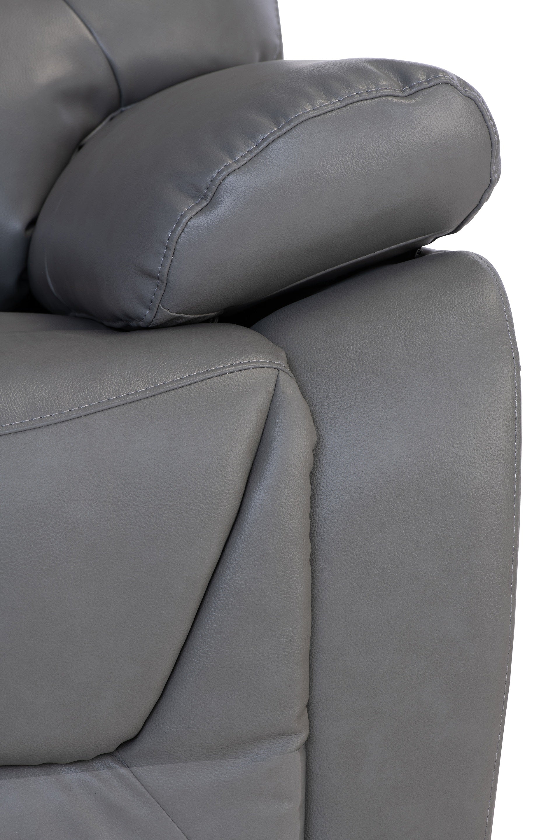 Darah Leather Electric 3 Seater Recliner - Grey