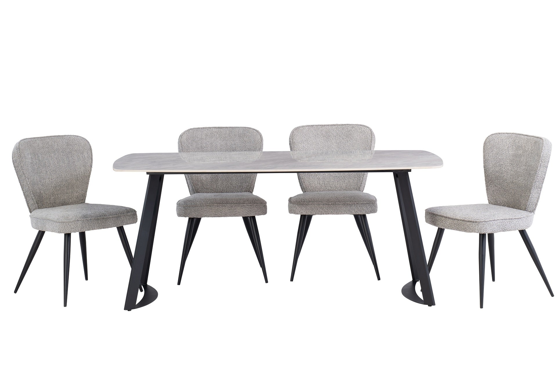 Indiana 1.8m Dining Table - Carlos Grey / Black Leg