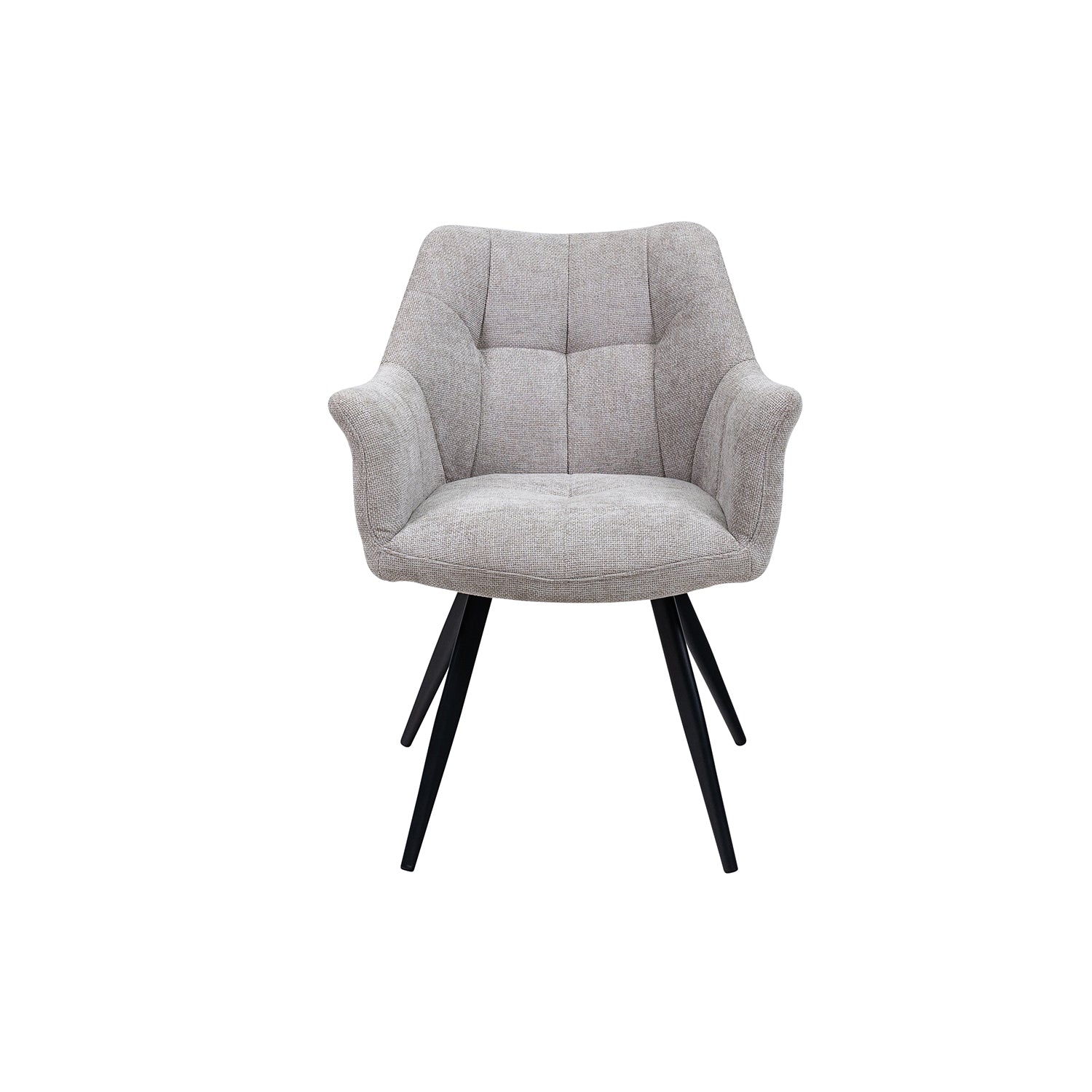 Ellen fabric dining chair pair – textured upholstery with black legs