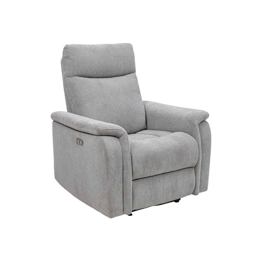  Harrison electric reclining armchair in light grey fabric