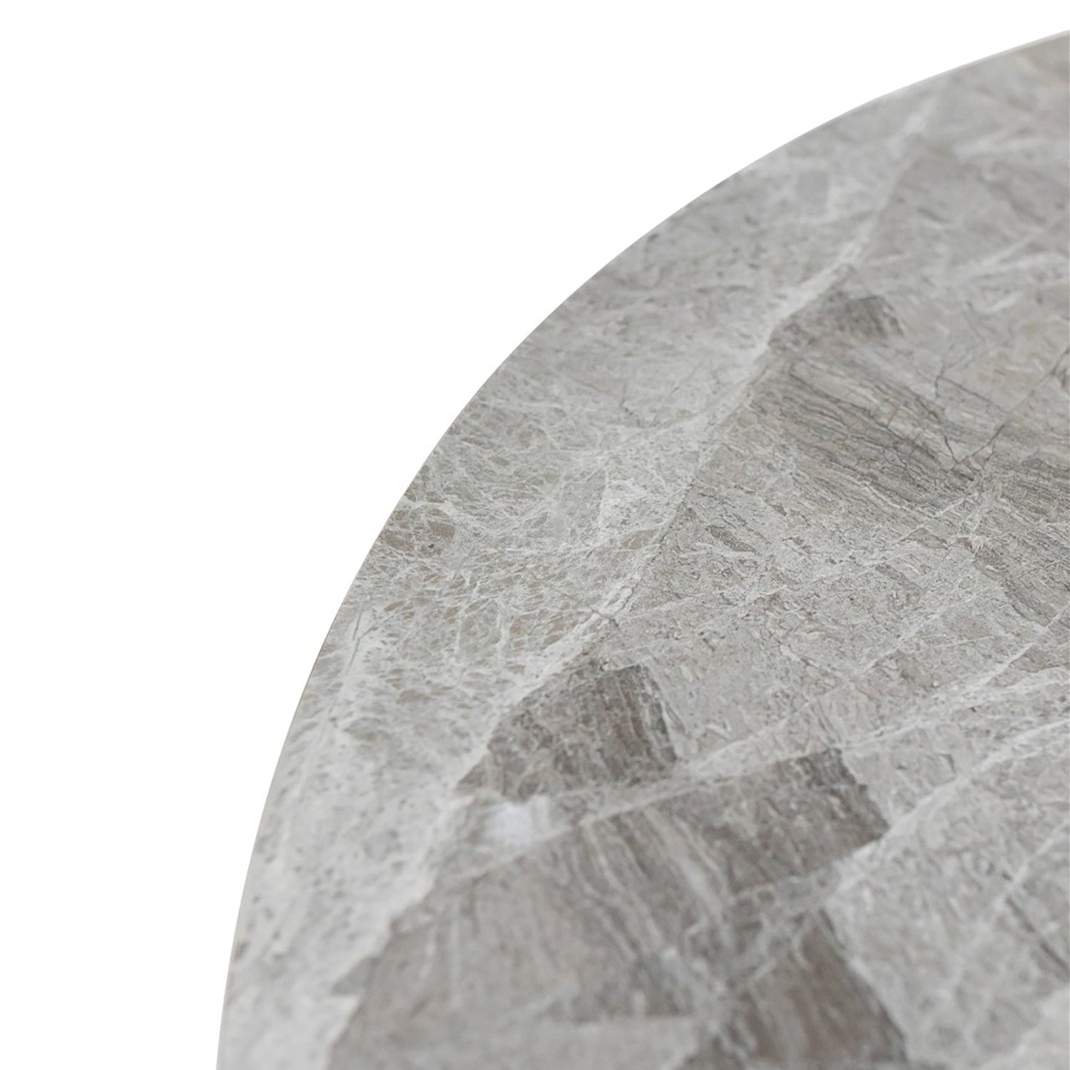 close-up pf Hayley 4-seater round kitchen table with stone finish